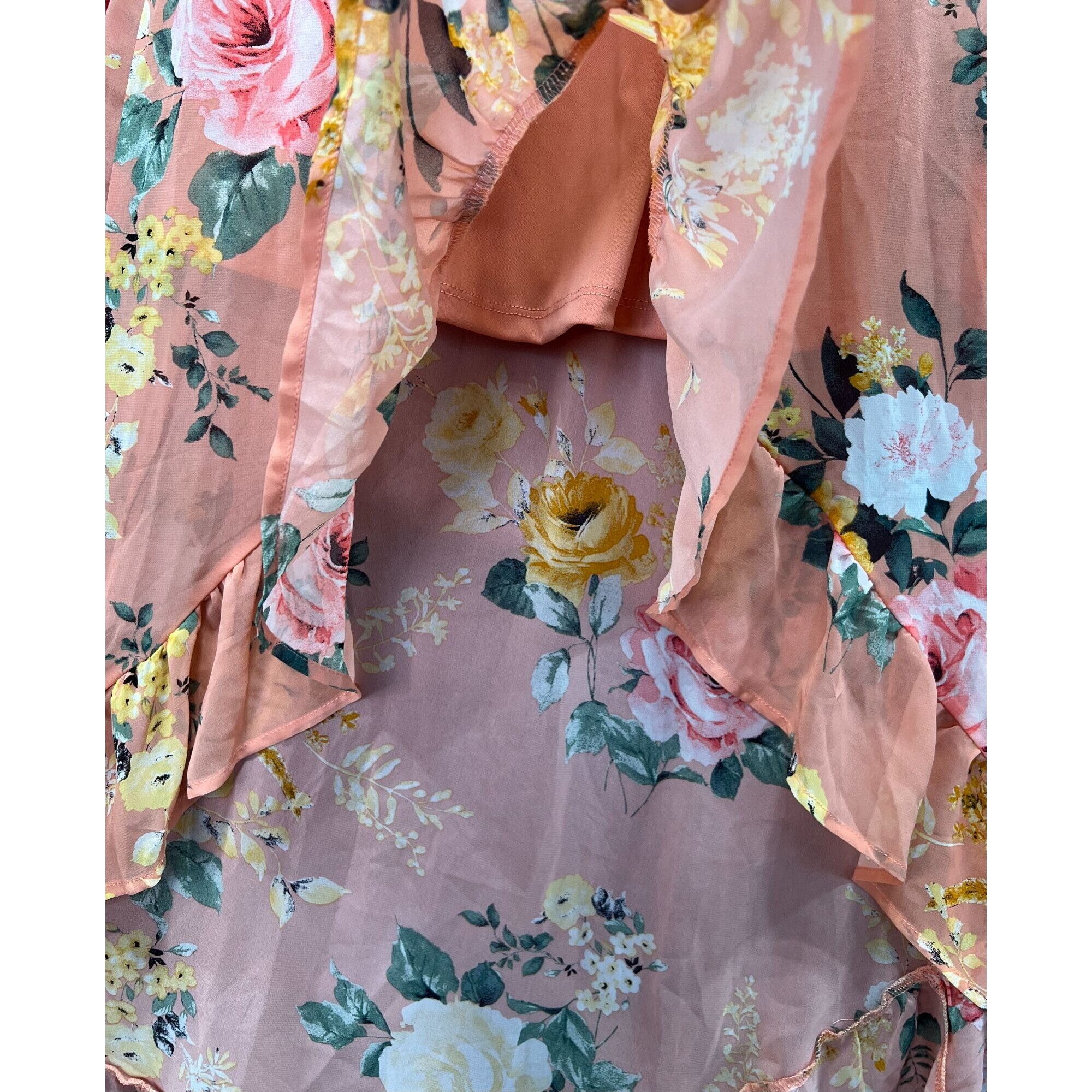 rue21 Rue 21 - Women's Summer Sleeveless High Low Hem Ruffle Flora Size S / US 4 / IT 40 - 10 Thumbnail