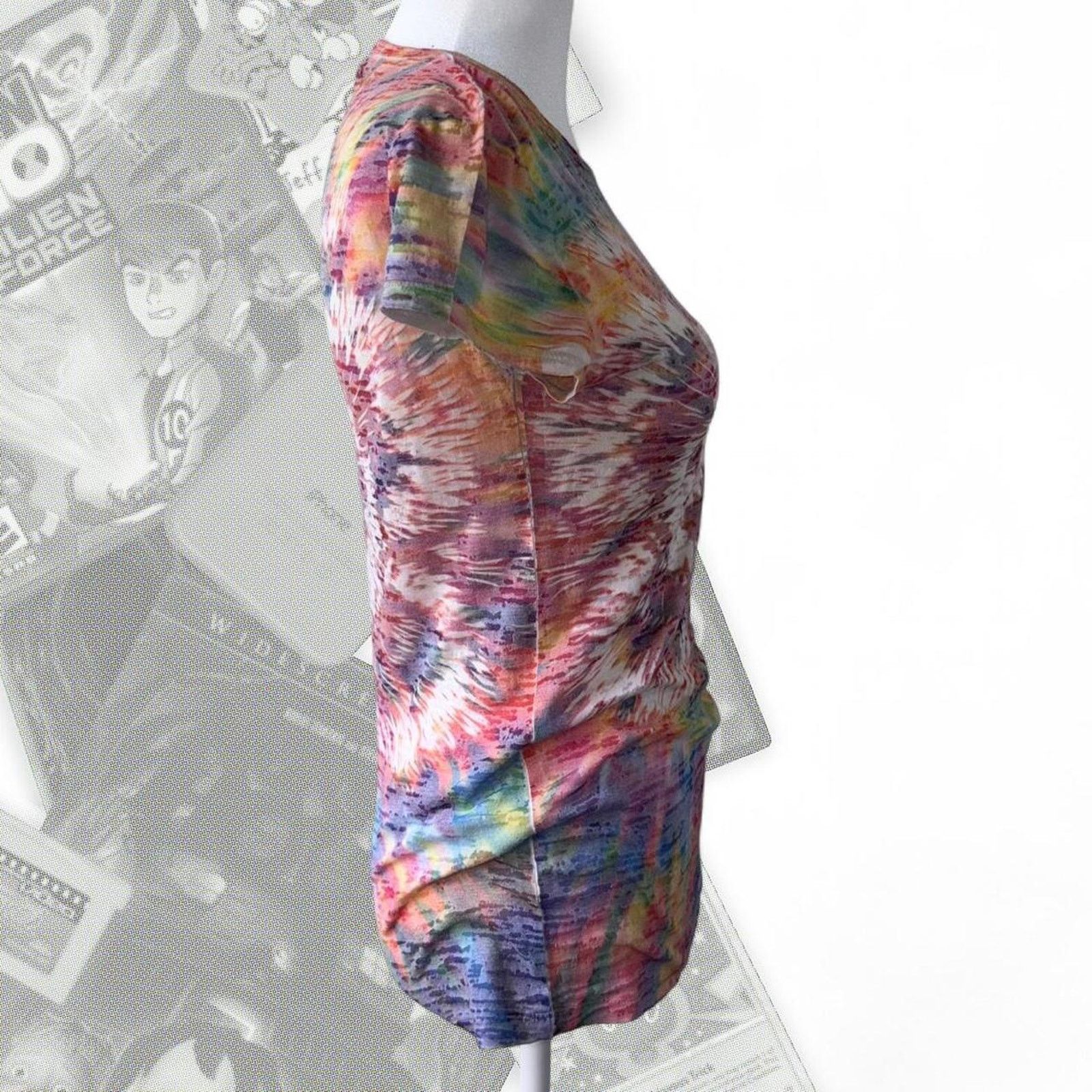 & Other Stories Vintage Rainbow Tie-Dye Butterfly Peace Sign Graphic Tee Size XS / US 0-2 / IT 36-38 - 6 Thumbnail