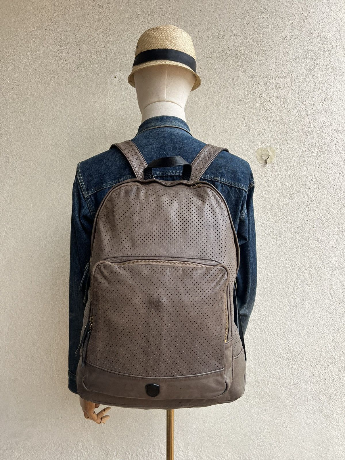 Leather Sot Japan Muddy Dirty Patina Napa Leather Backpack Bag Size ONE SIZE - 3 Thumbnail