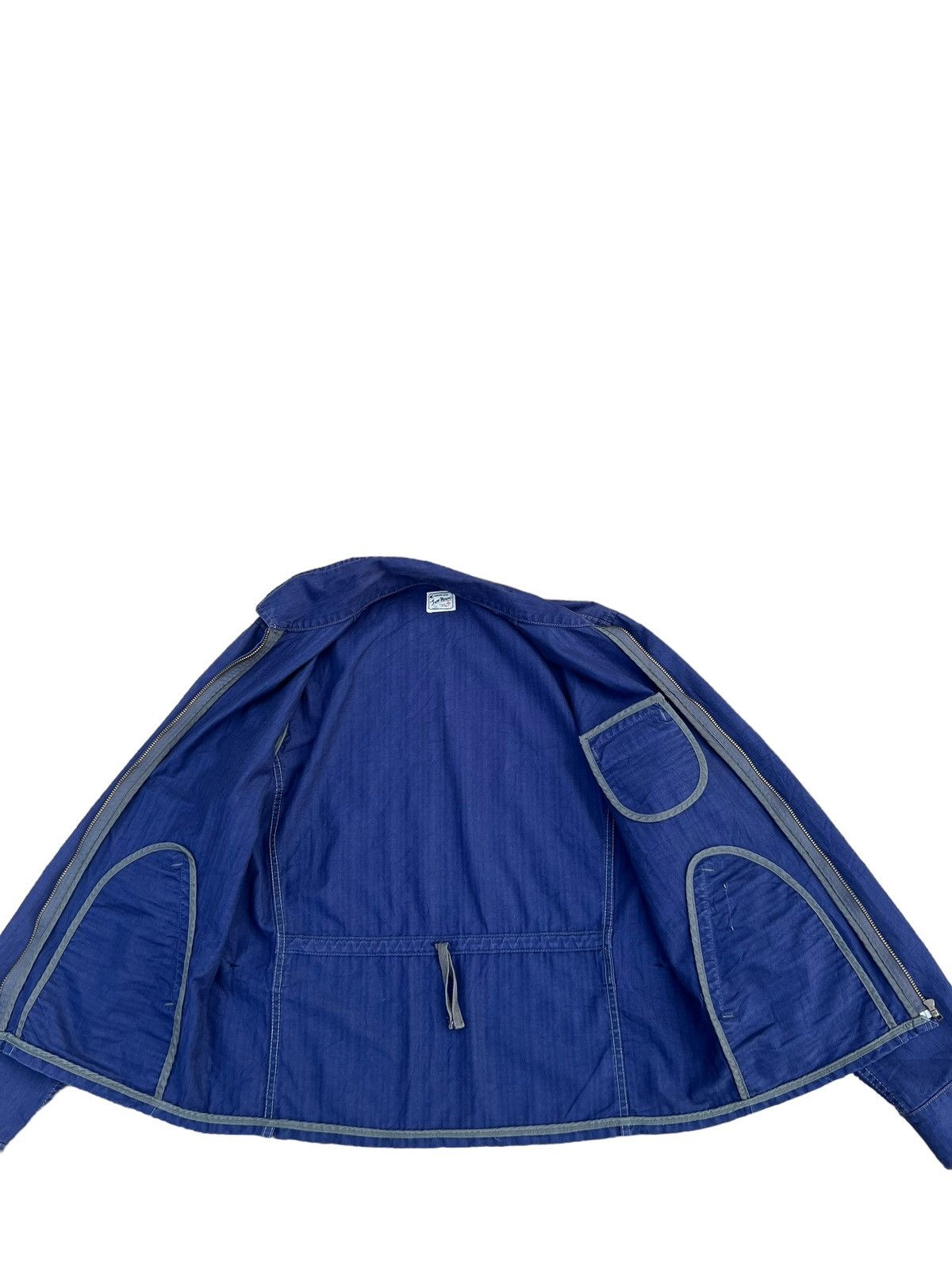 Indigo Two Moon Japan Herringbone Indigo Work Wear Jacket Size US L / EU 52-54 / 3 - 11 Thumbnail