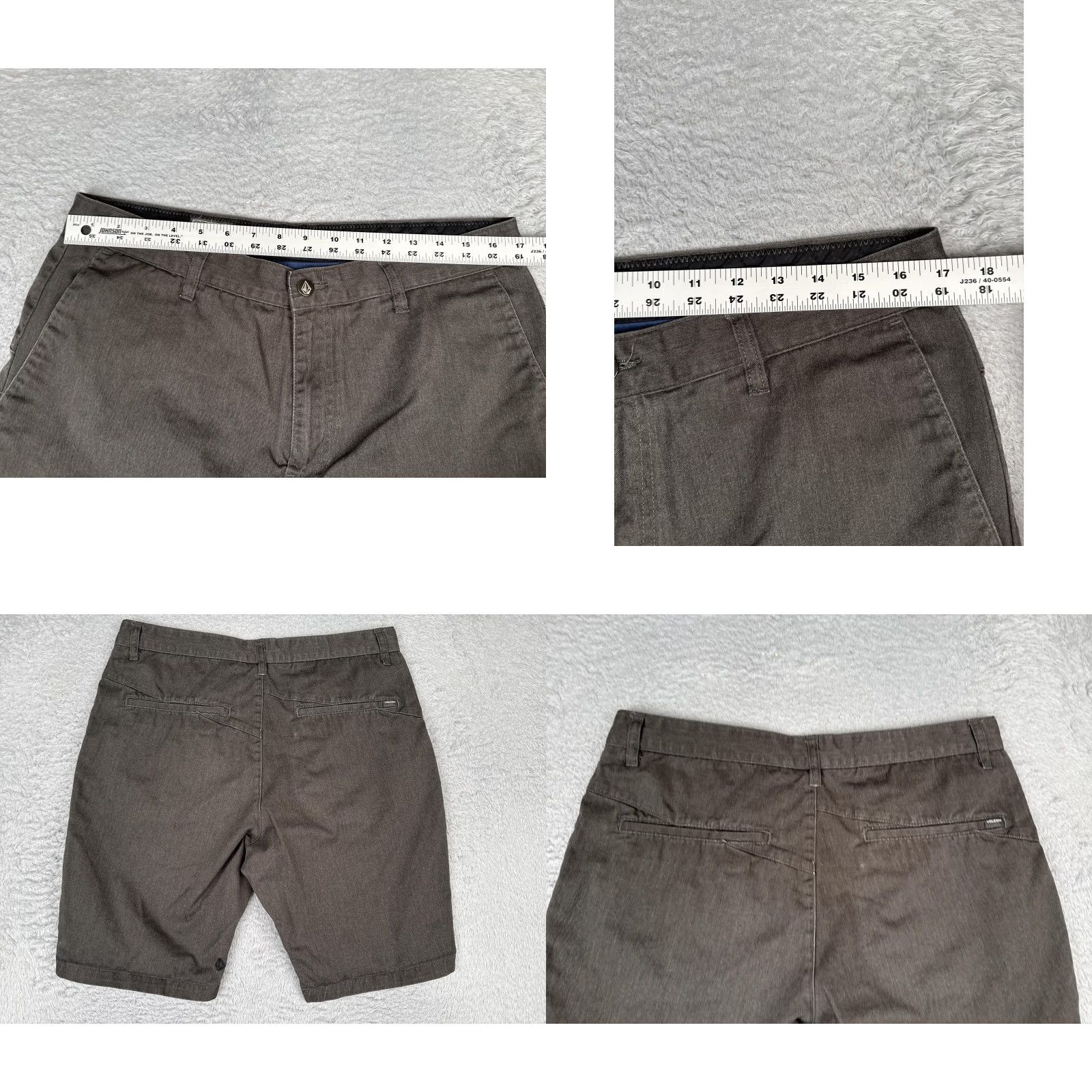 Volcom Volcom Mens Chino Shorts Flat Front 34 Gray Inseam 10 Stretch Pockets Regular Summer Casual Clothing Size US 34 / EU 50 - 9 Thumbnail
