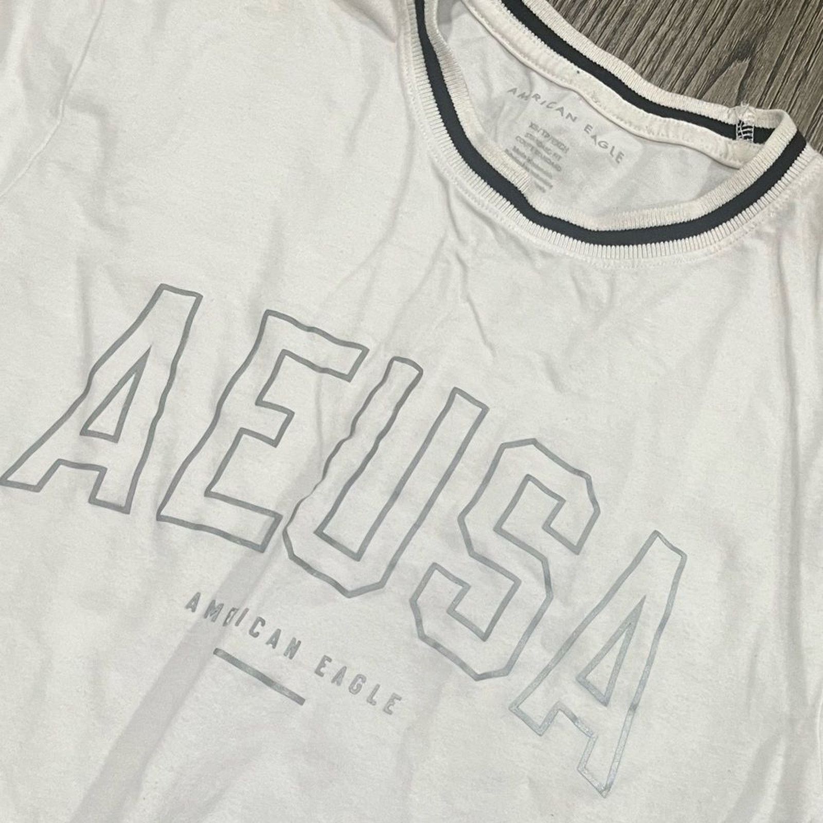 American Eagle Outfitters American Eagle AE USA Standard Fit Cotton Short Sleeve Size XS / US 0-2 / IT 36-38 - 2 Thumbnail