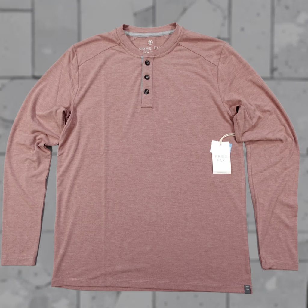 Vintage Free Fly Bamboo Flex Henley L/S Heather Brick MBH119-S Soft UPF 50+ Men's Size S Red Shirts Men Size US S / EU 44-46 / 1 - 1 Thumbnail