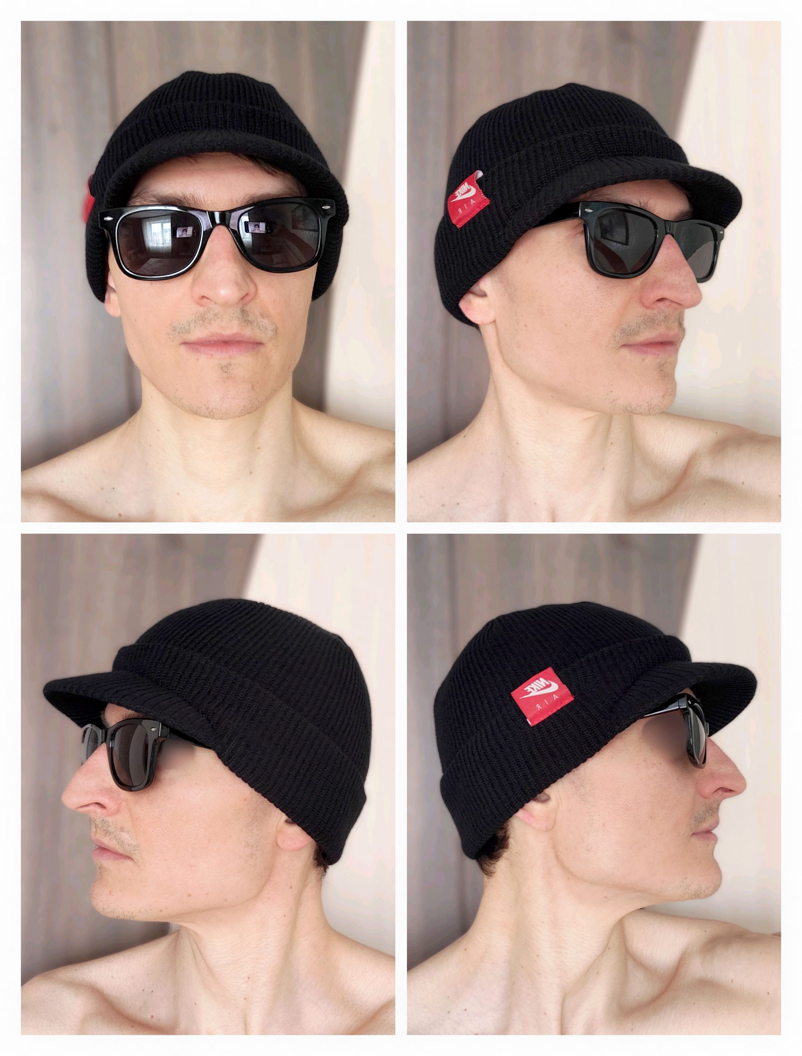 Nike Vintage Nike Air Visor Beanie Hat Jeep Cap Cuffed Peaked Hat Size ONE SIZE - 3 Thumbnail