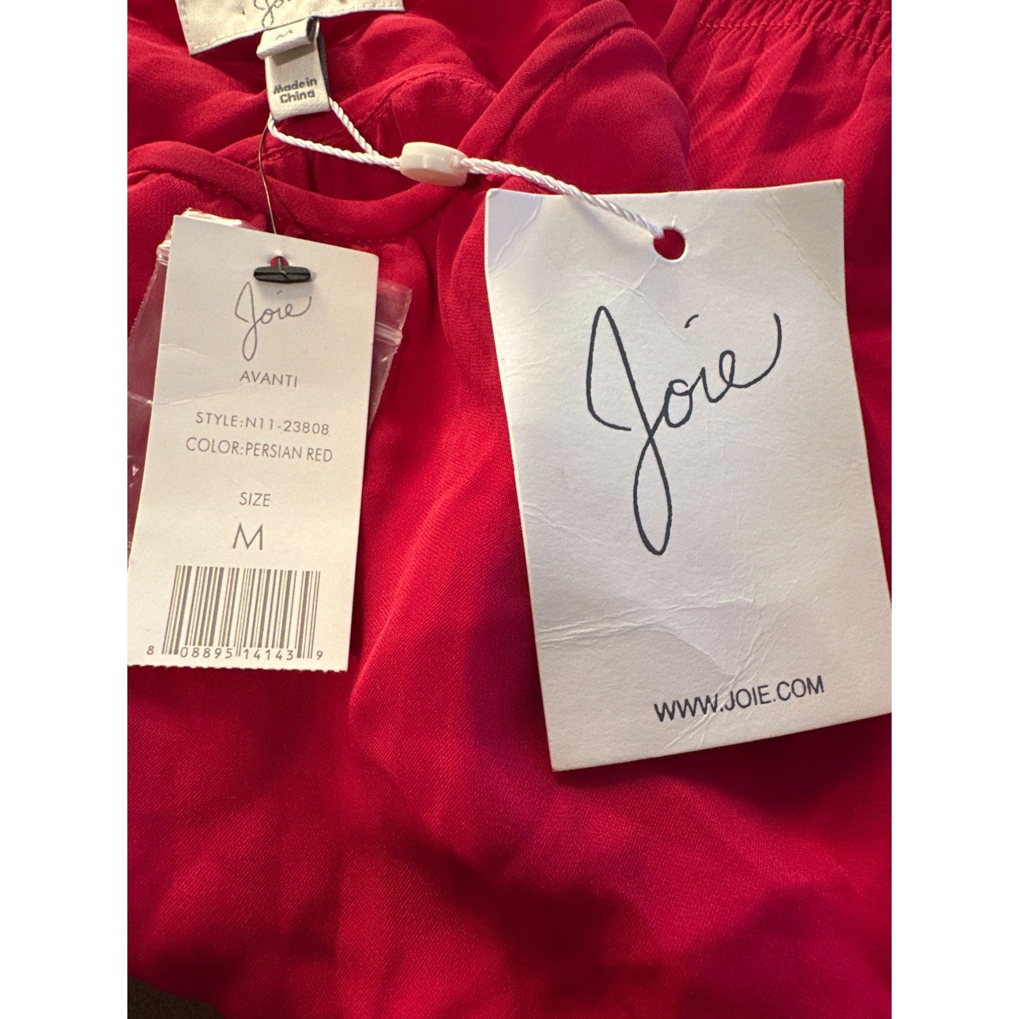 Joie Joie Red Avanti Blouse 100 Percent Silk Long Sleeve Scoop Ne Size M / US 6-8 / IT 42-44 - 10 Thumbnail