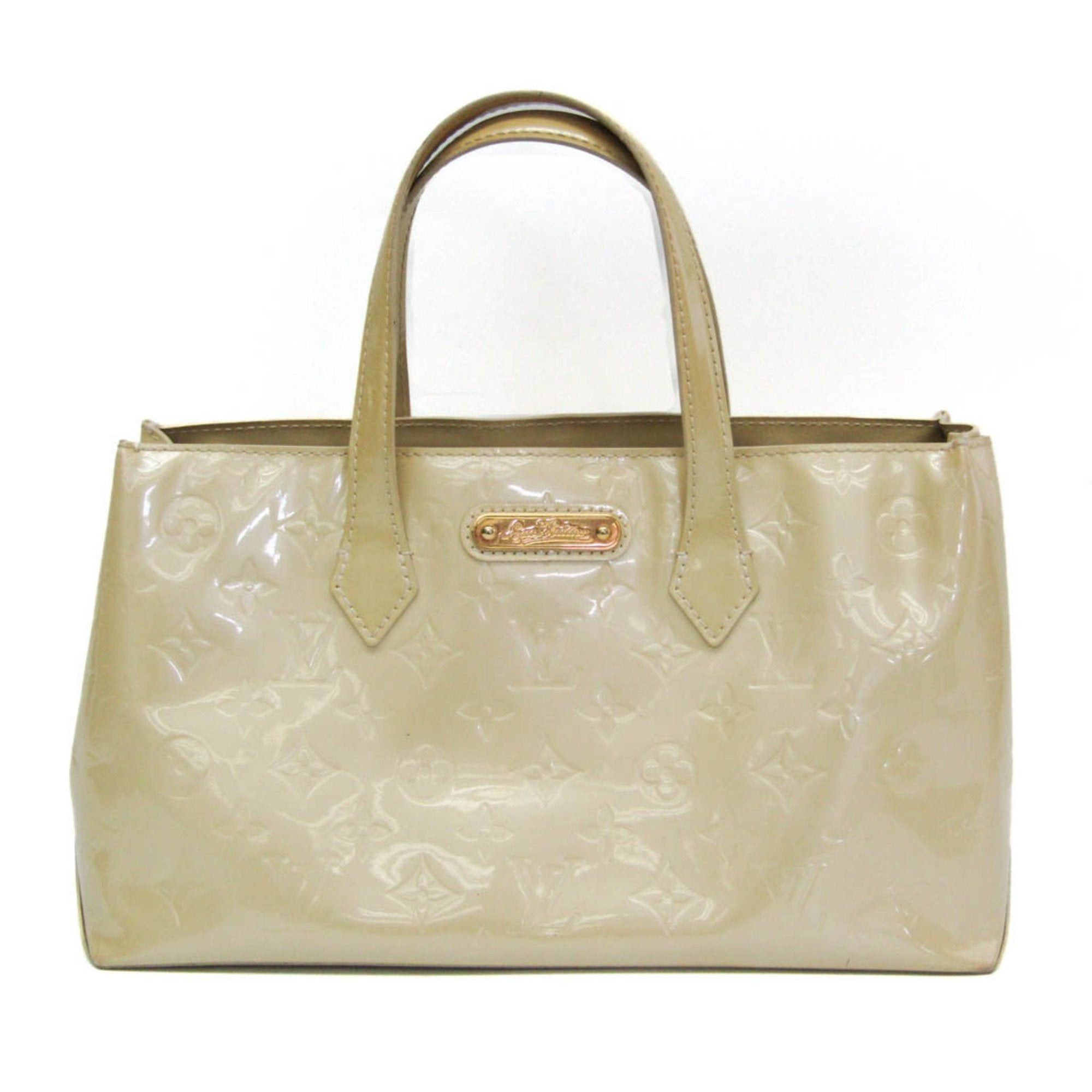image of Louis Vuitton Monogram Vernis Wilshire Pm M91452 Women's Handbag Blanc Corail in White