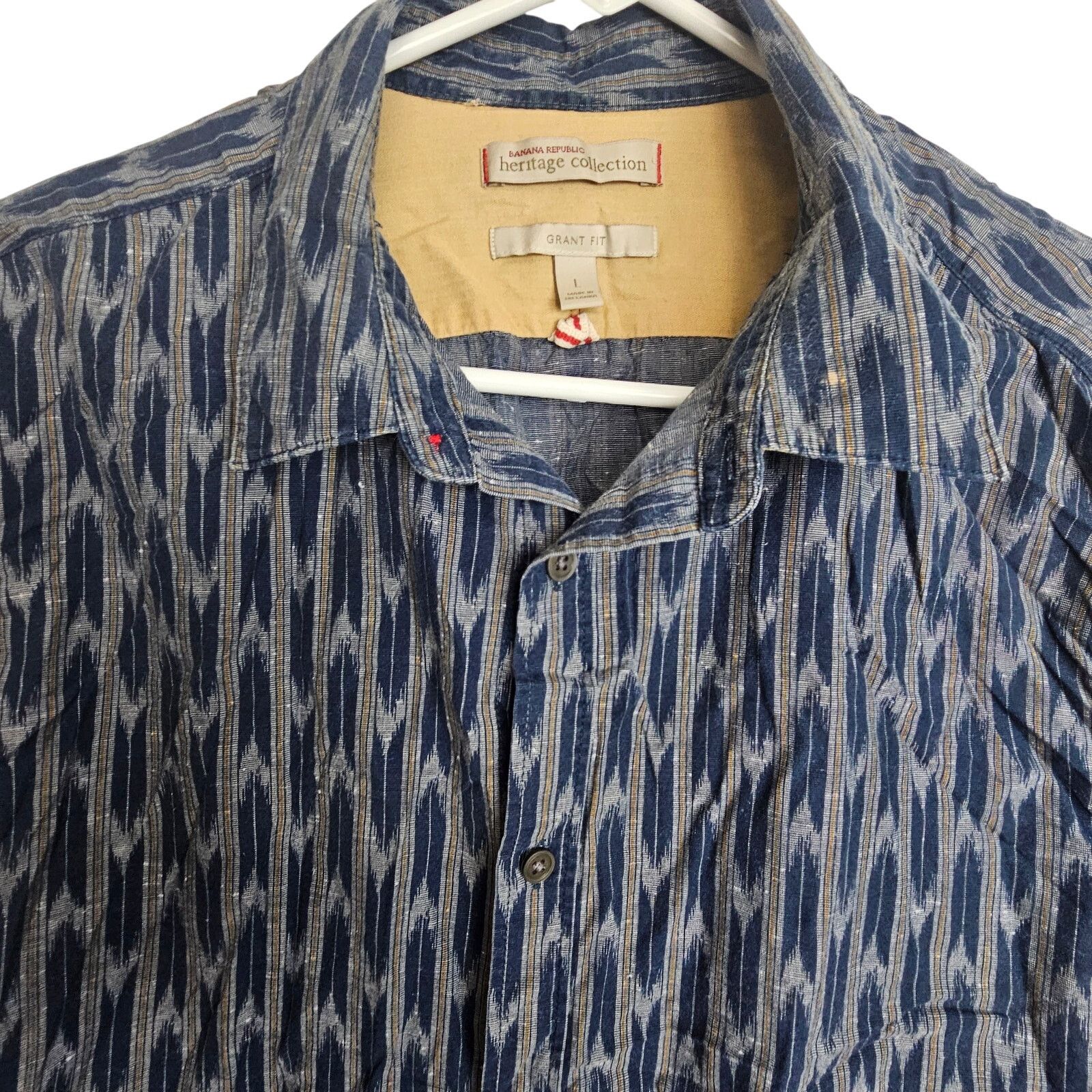 Banana Republic Banana Republic Heritage Mens Geometric Shirt Sz L Grant Fit Size US L / EU 52-54 / 3 - 2 Thumbnail