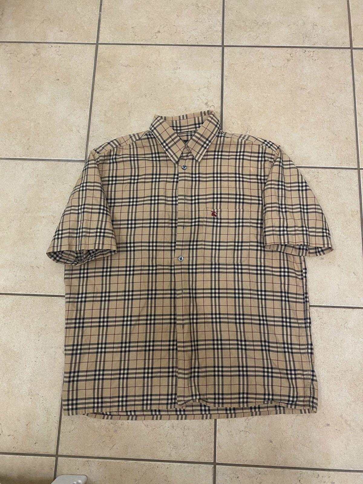 Burberry × Vintage Vintage Luxury fullprint short sleeve shirt button up Size US L / EU 52-54 / 3 - 1 Thumbnail