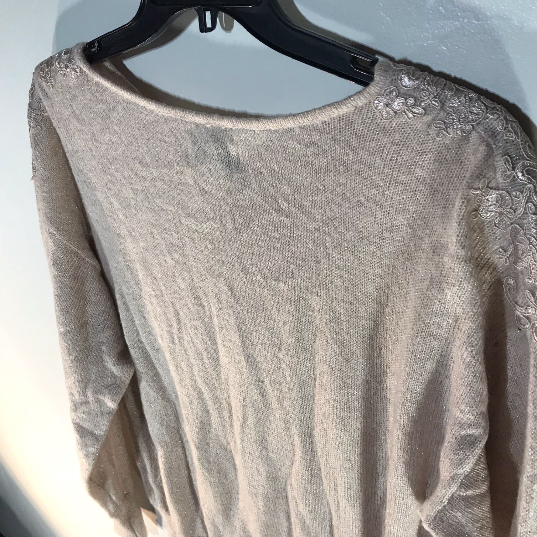 Vintage ELLE Peach Shimmering Knit Sweater Womens Size XXL Embroidery Lt Lt Peach Size XXL / US 16-18 / IT 52-54 - 6 Thumbnail