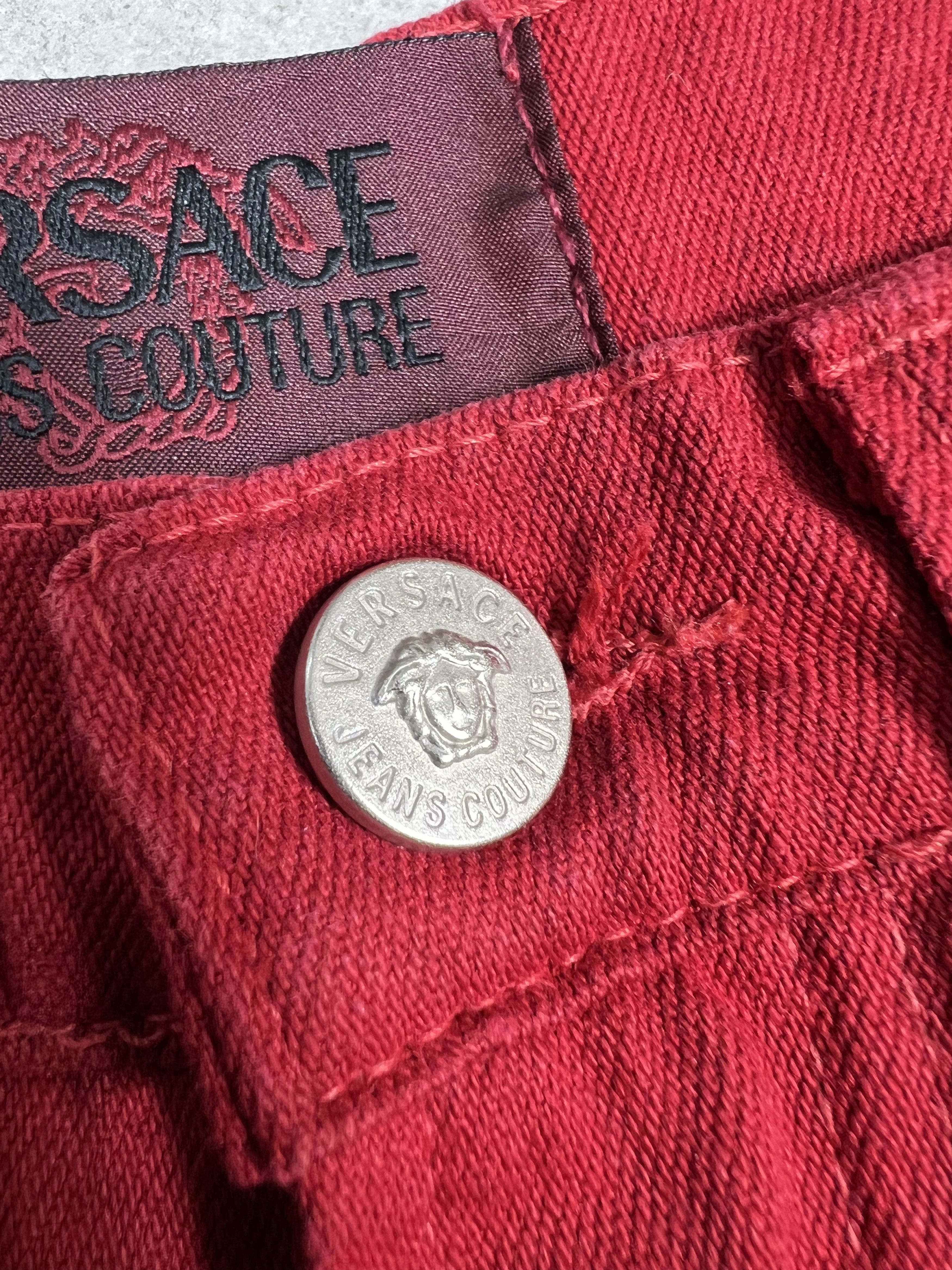 Versace Jeans Couture VERSACE Jeans Couture Red Denim GTMPT379 Size 26" / US 2 / IT 38 - 7 Thumbnail