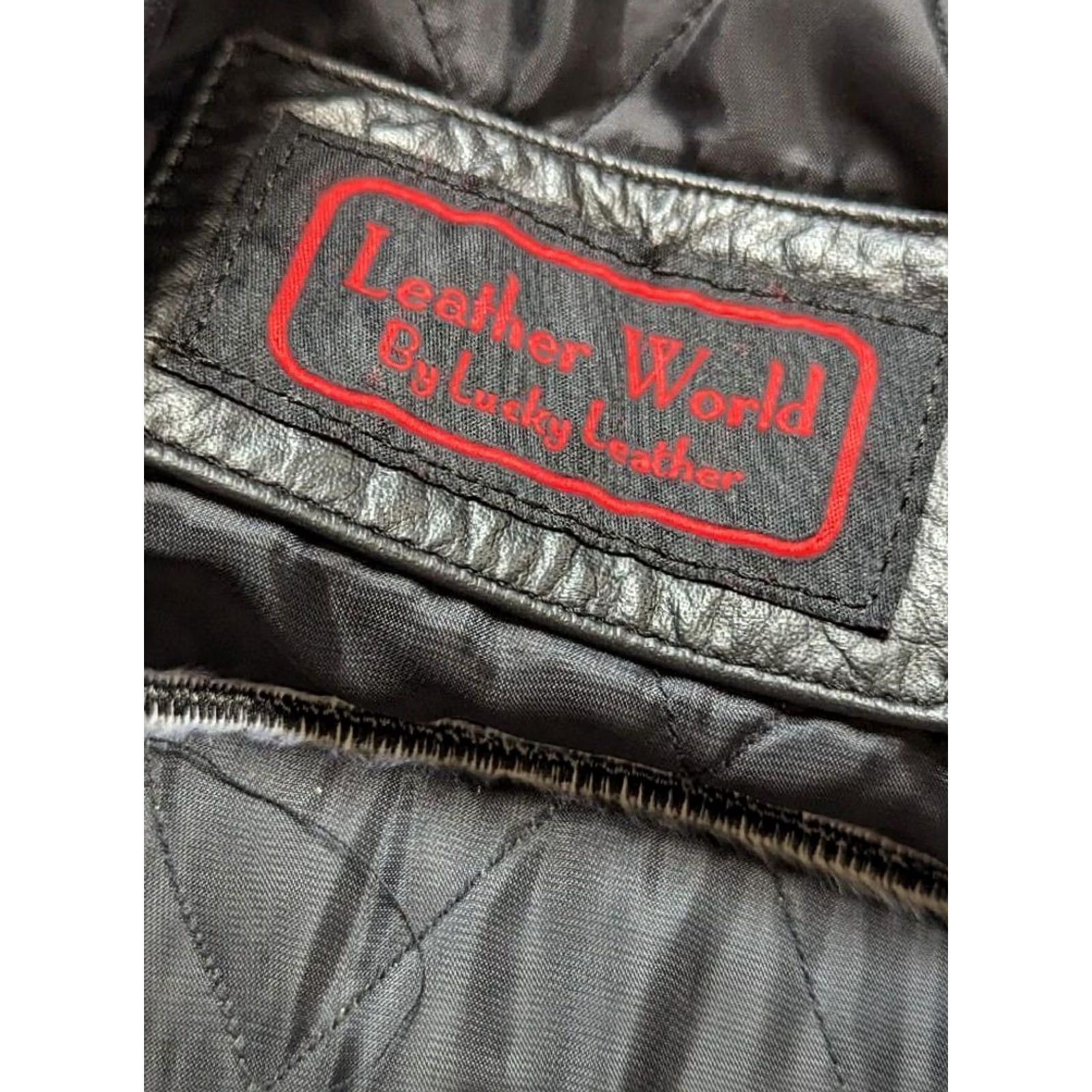 Vintage VINTAGE Geico black leather motorcycle jacket Lucky Leather L Mens 42-44 1990s Y2K style Size US L / EU 52-54 / 3 - 5 Thumbnail