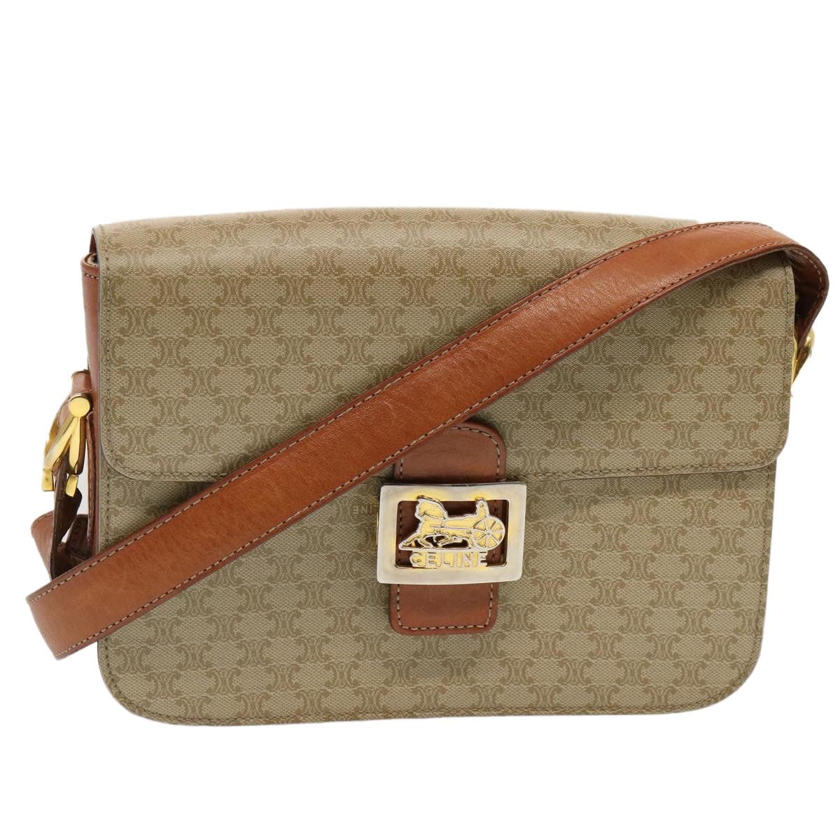 Celine CELINE Macadam Canvas Shoulder Bag Beige Size ONE SIZE - 1 Thumbnail