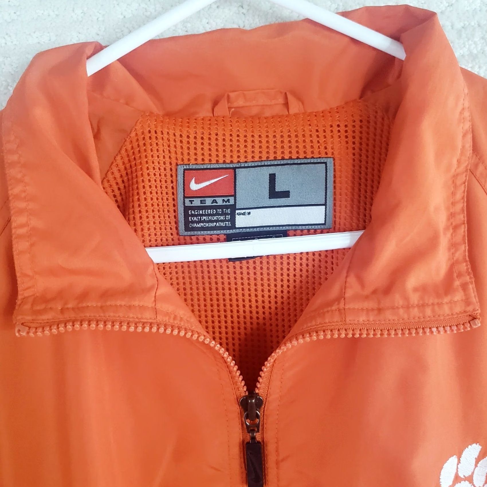 Nike Nike Team Clemson Tigers Windbreaker Jacket Men L Orange Full Zip DriFit Size US L / EU 52-54 / 3 - 5 Thumbnail