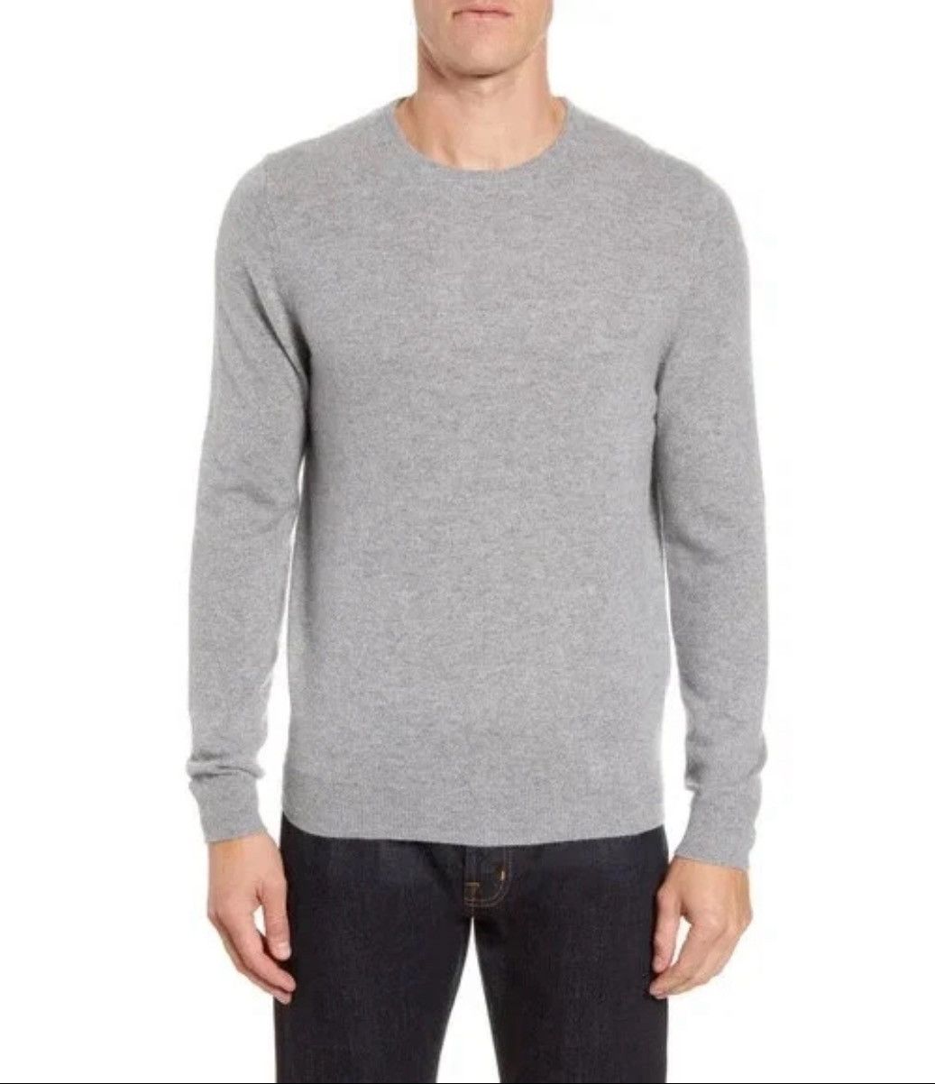 Nordstrom NORDSTROM 100% Cashmere Crewneck Grey Sweater NWT XL Size US XL / EU 56 / 4 - 1 Thumbnail