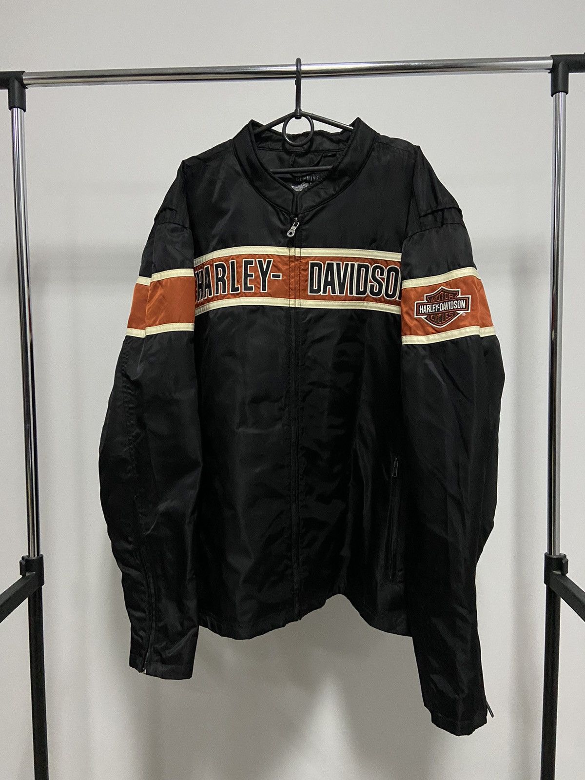 Harley Davidson Moto Racing Jacket Big Logo Vintage
