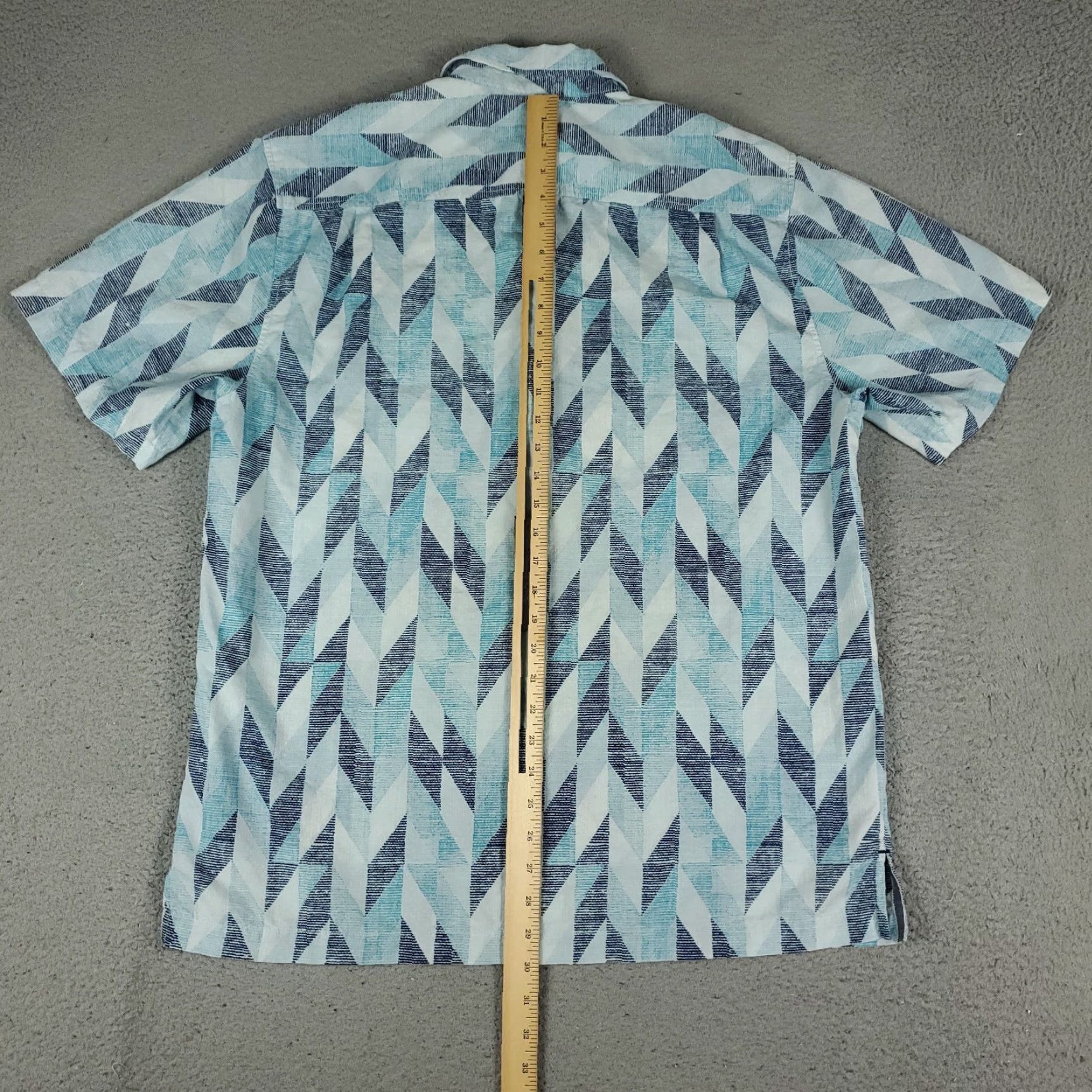 Tommy Bahama Tommy Bahama Blue Geometric Silk Blend Button-Up Shirt Mens Large Hawaiian Casual Size US L / EU 52-54 / 3 - 5 Thumbnail