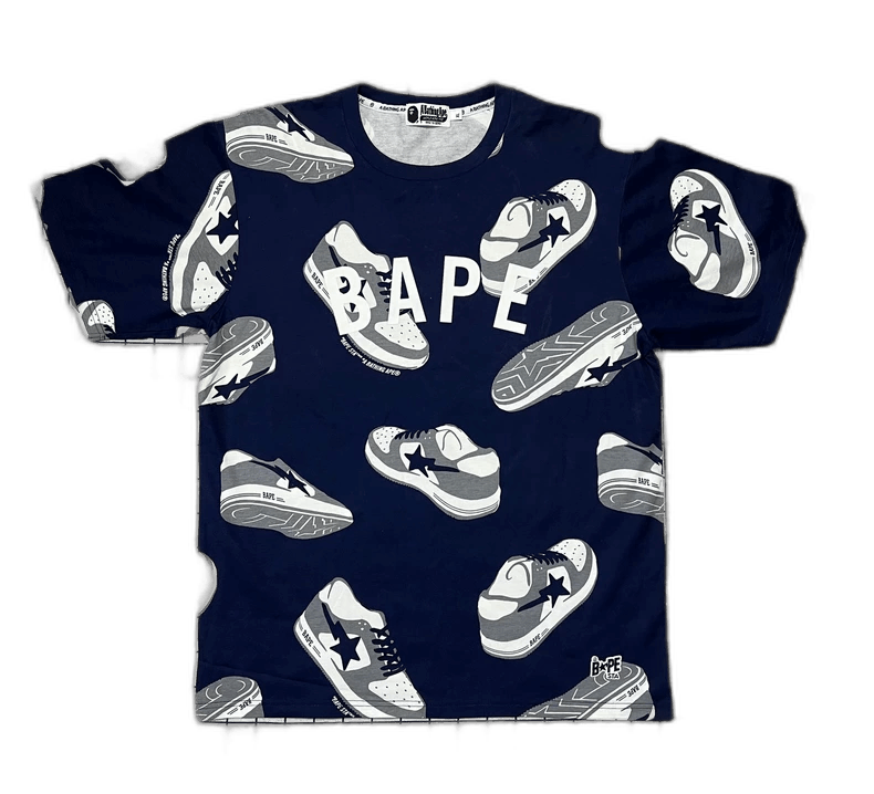 Bape BAPE Short Sleeve Shirt with Shoe Print Size US XL / EU 56 / 4 - 1 Thumbnail