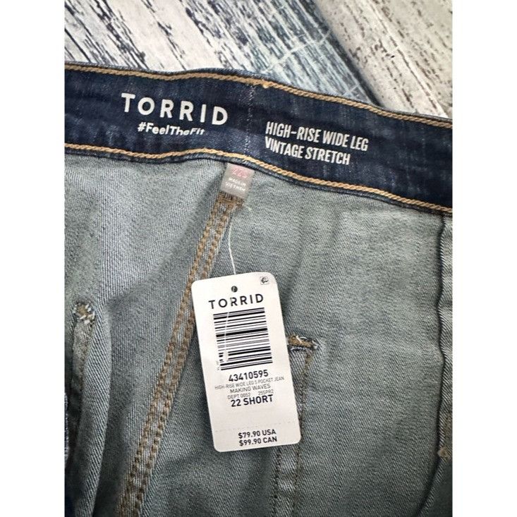 Torrid NWT Torrid Wide-Leg High-Rise Jeans — Dark Blue Wash “Making Size 42" / US 20 - 4 Thumbnail