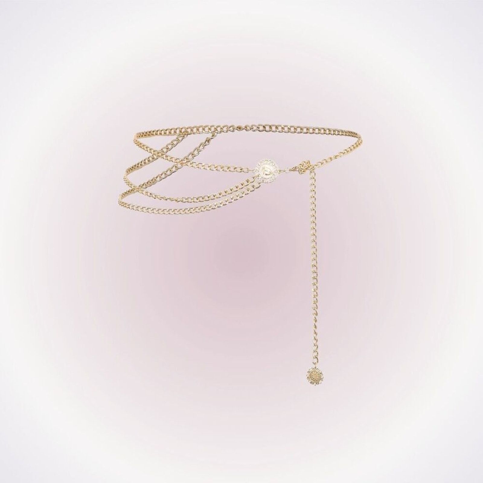 Other Layered Gold Disc Body Chain Belt | Sz OS Size ONE SIZE - 1 Thumbnail