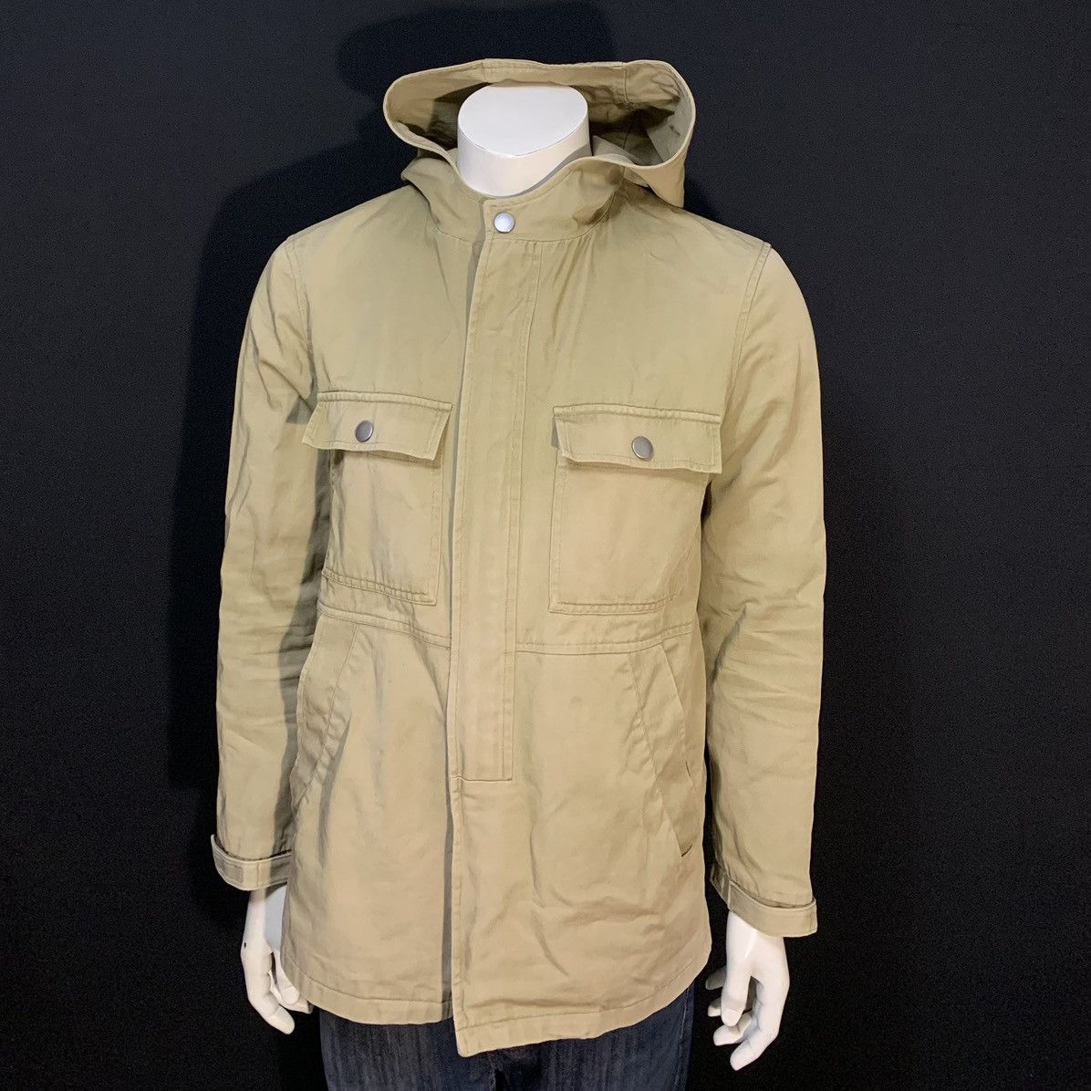 APC Distressed Hooded Jacket Beige Size Medium