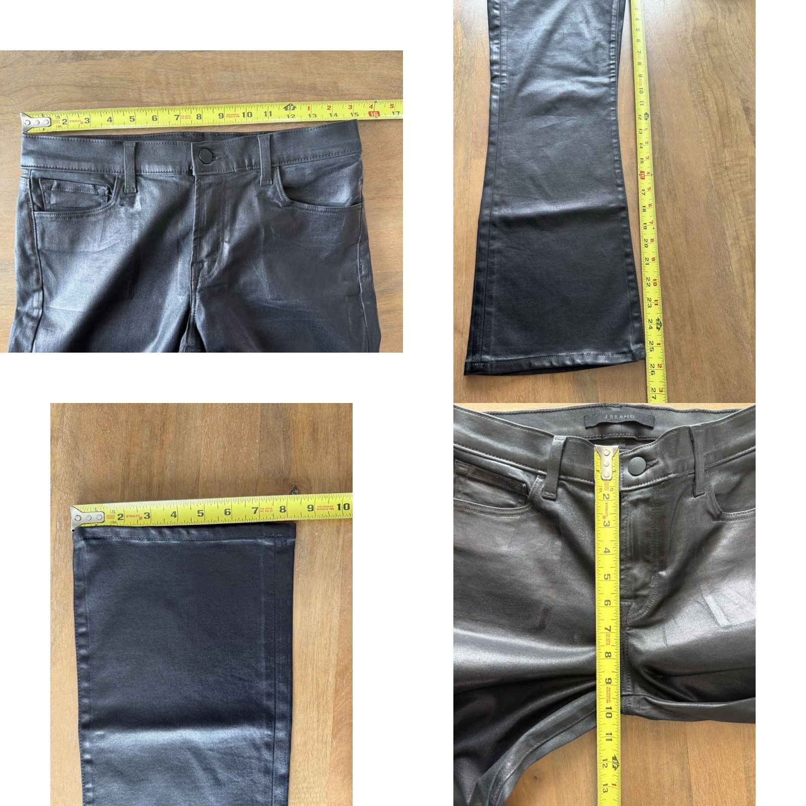 J Brand J Brand Selena Black Coated Cropped Bootcut Jeans Womens 28 Cropped 90s Band City Festival Gothic Retro Rock Jeans Size 28" / US 6 / IT 42 - 8 Thumbnail