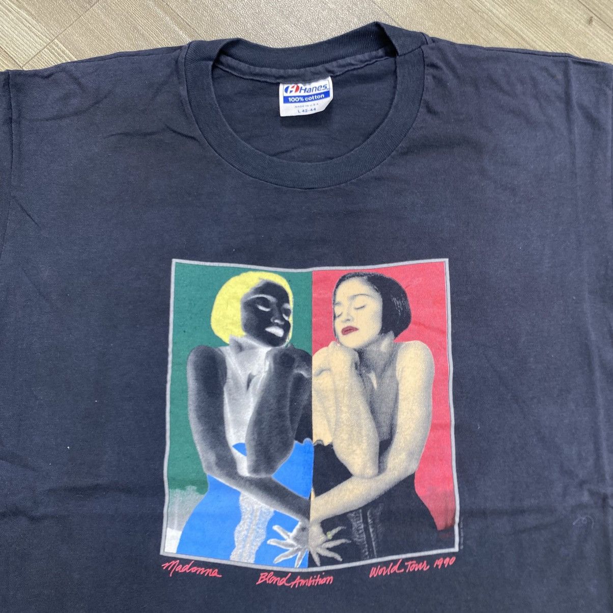 Band Tees 1990s Vintage Madonna Blond Ambition World Tour T-Shirt Size US L / EU 52-54 / 3 - 3 Thumbnail
