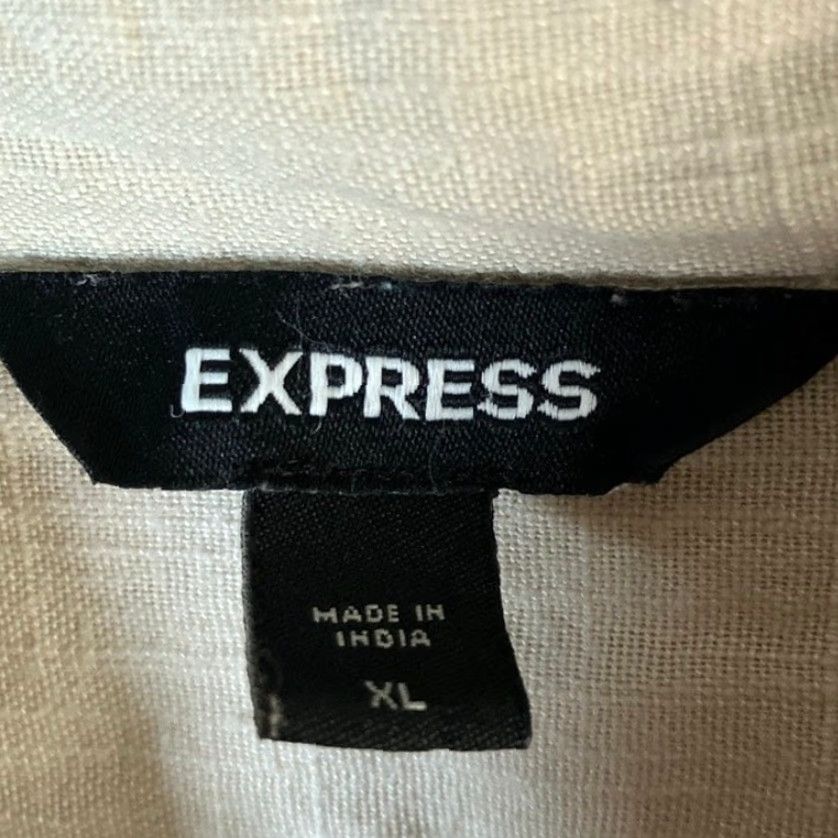 Express Express Womens Shirt Tan Collared Button Down Long Sleeve XL Size XL / US 12-14 / IT 48-50 - 6 Thumbnail