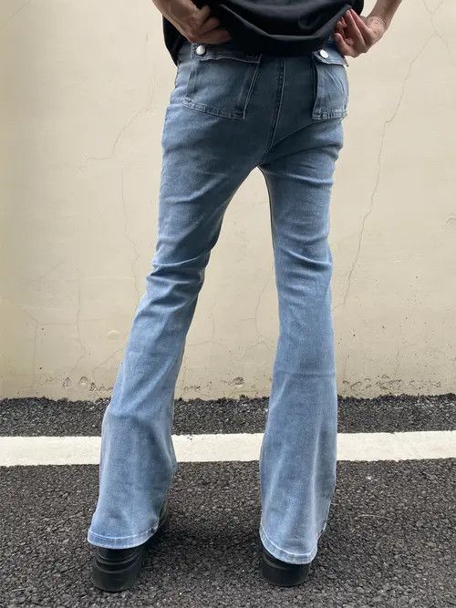 VIBE faded washed yuppie flared jeans Size US 30 / EU 46 - 6 Thumbnail
