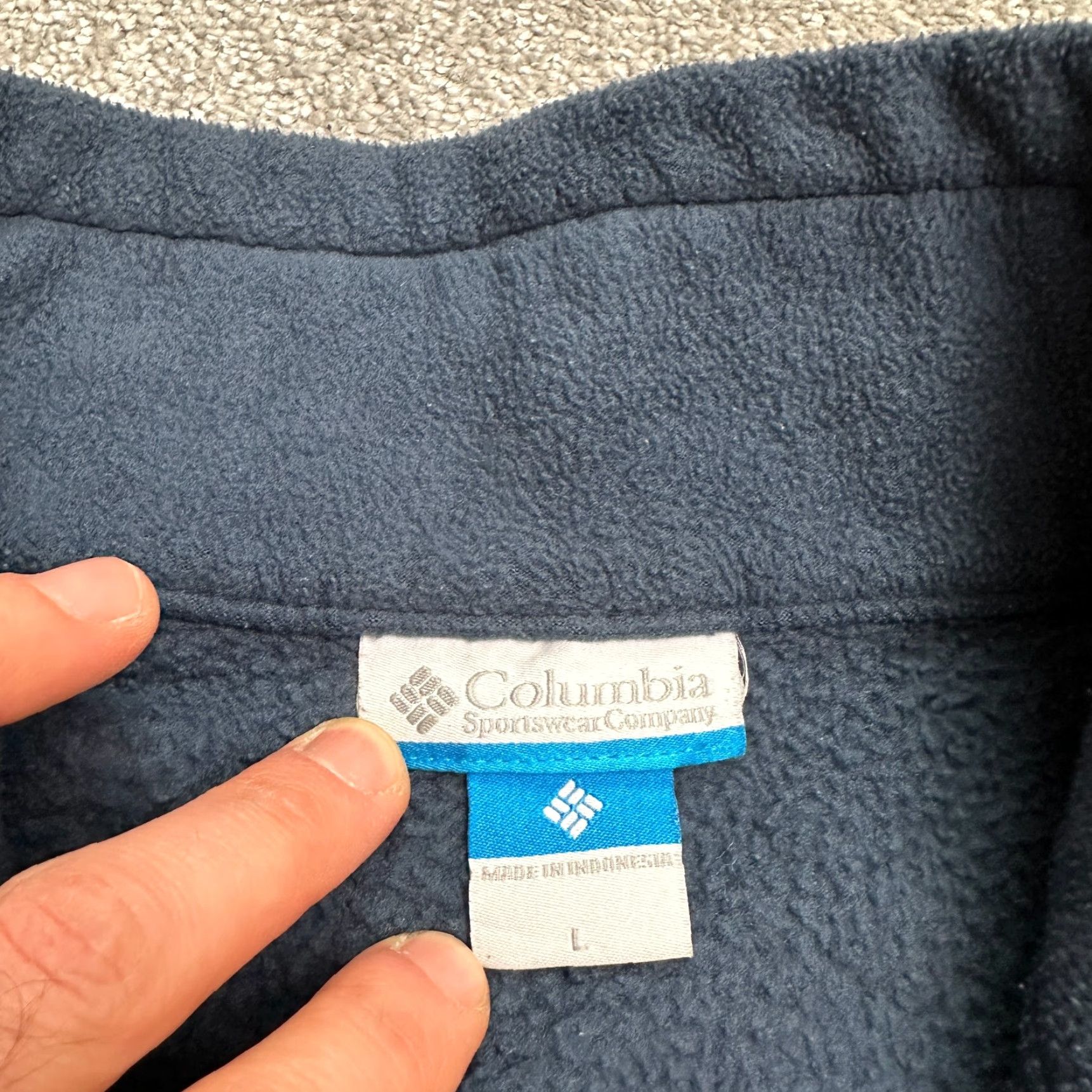 Vintage Columbia Steens Mountain Fleece Jacket Men Large Navy Blue Full Zip Outdoor Hiking Winter Spring Fall Casual Travel Size US L / EU 52-54 / 3 - 7 Thumbnail