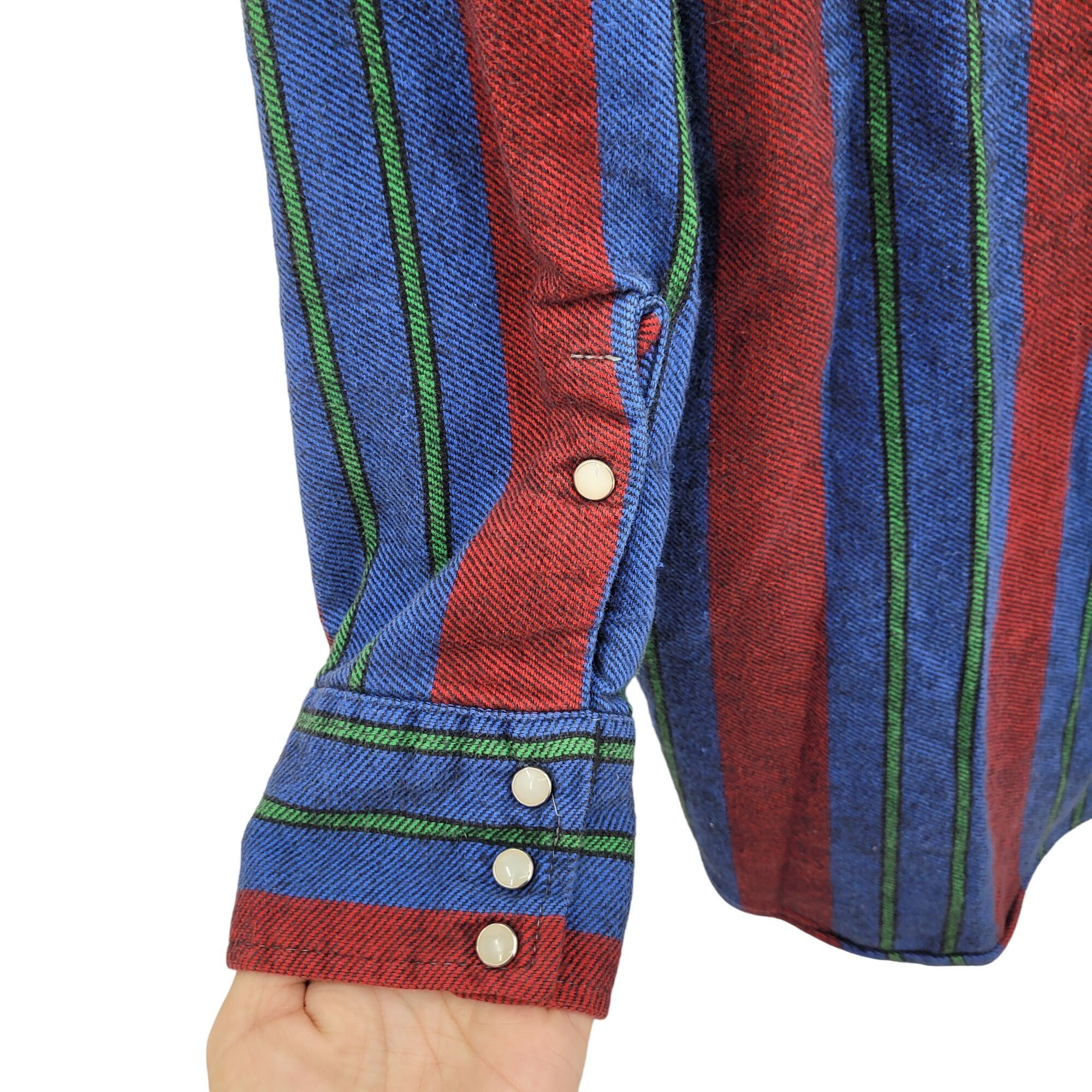 Vintage Vintage Western Striped Pearl Snap Flannel Shirt XL Outdoor Size US M / EU 48-50 / 2 - 8 Thumbnail