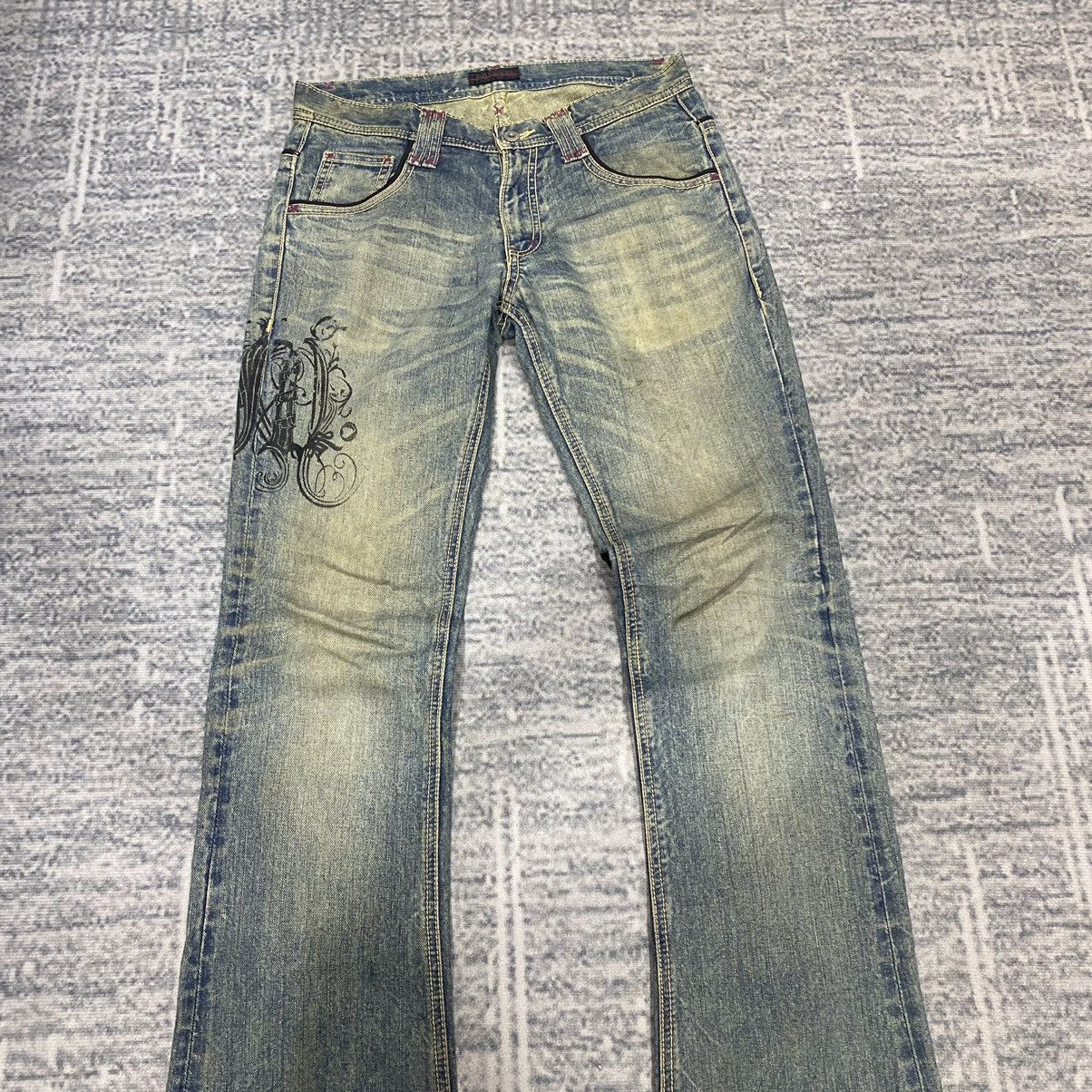 Hysteric Glamour Flare☠️ Morgan Homme Mud Wash Jeans Punk Y2K Grunge Size US 31 - 5 Thumbnail