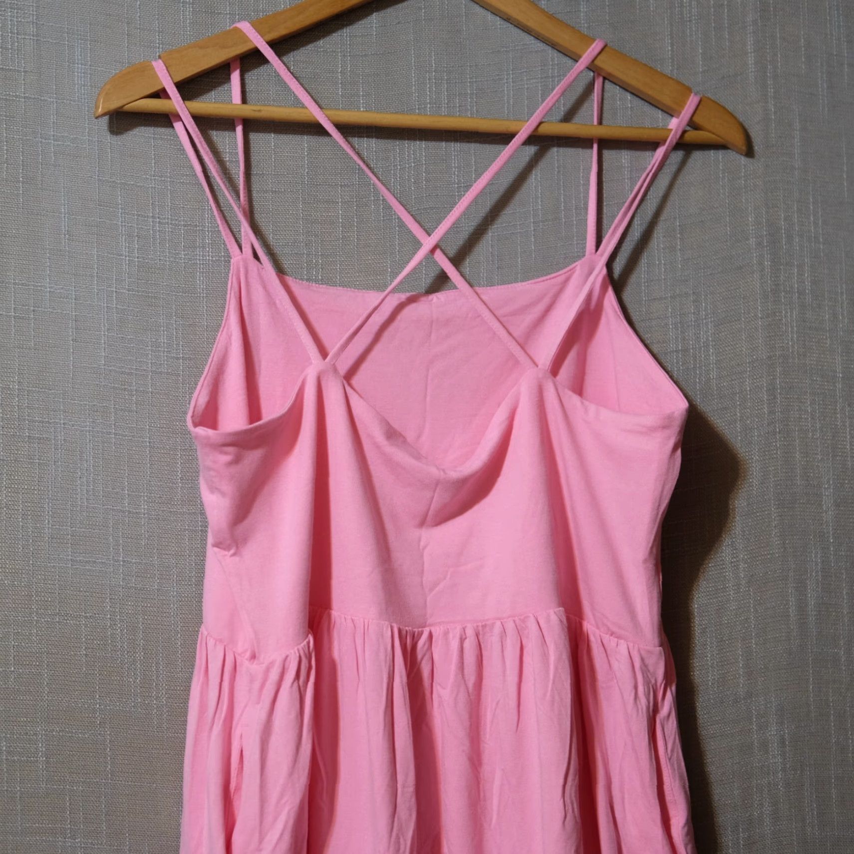 Old Navy VINTAGE Old Navy Fit & Flare Strappy Mini Dress Pink Women's Petite L #H61-18 Size L / US 10 / IT 46 - 6 Thumbnail