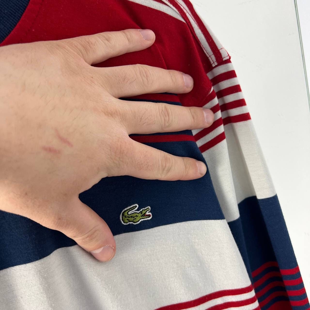 Lacoste Lacoste Stripped Mini Logo Long Sleeve Size US XL / EU 56 / 4 - 3 Thumbnail