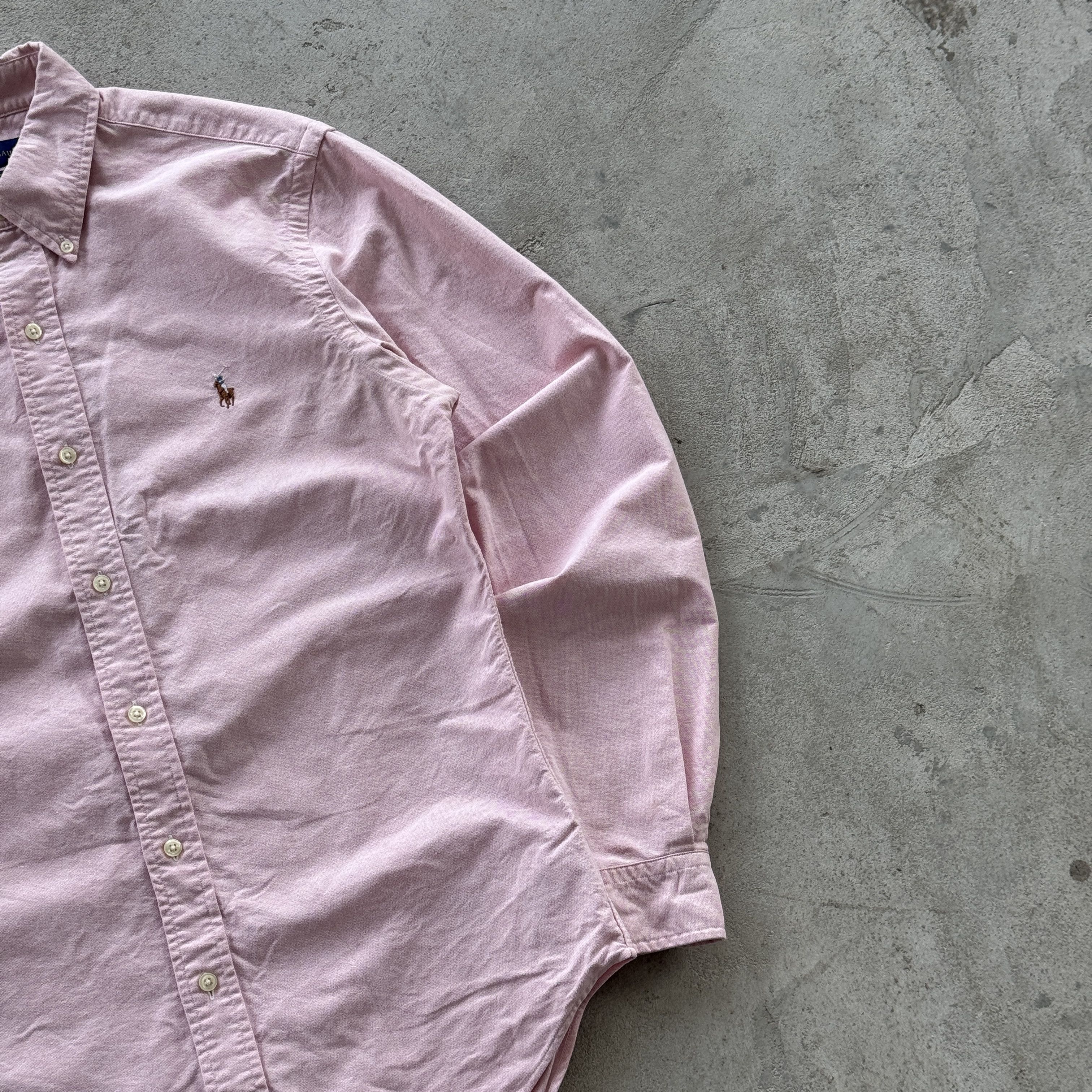 Polo Ralph Lauren Vintage Ralph Lauren Pink Oxford Slim Fit Shirt Pony Logo M Size US M / EU 48-50 / 2 - 2 Thumbnail