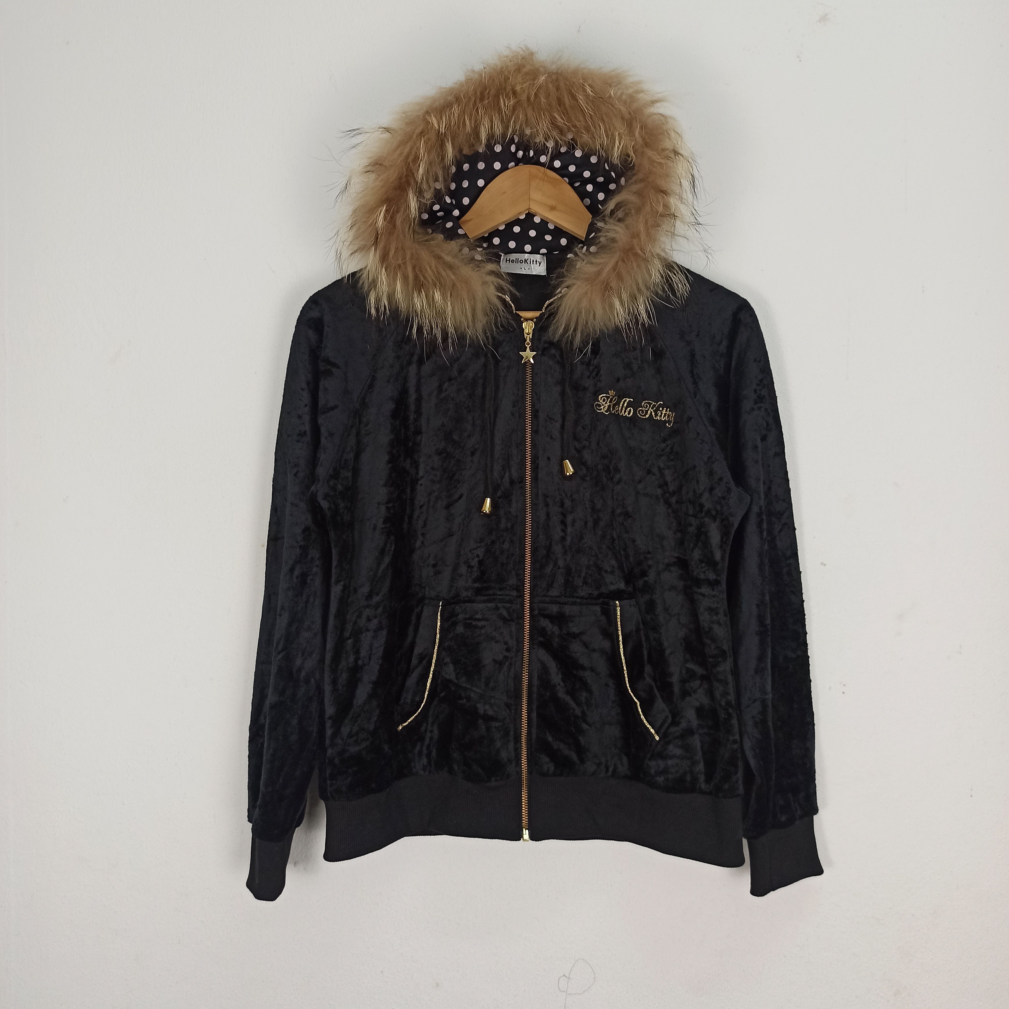 14th Addiction Rare Hello Kitty Velvet Hoodie Fur Style LGB/If Six Was nine Size S / US 4 / IT 40 - 2 Thumbnail