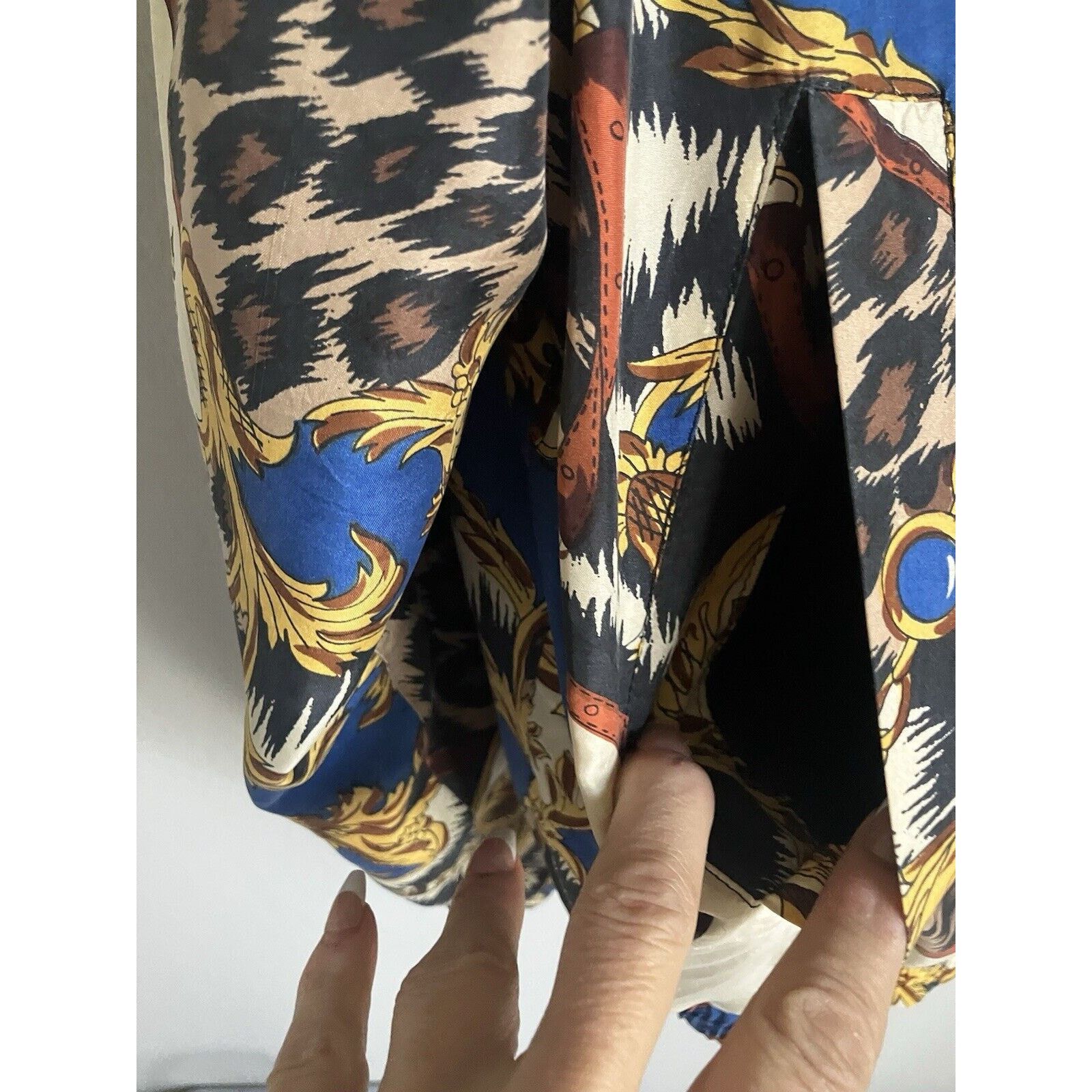 STUDIOUS A.M. Studio Silk Jacket women's Size M VINTAGE jungle zip Size M / US 6-8 / IT 42-44 - 6 Thumbnail