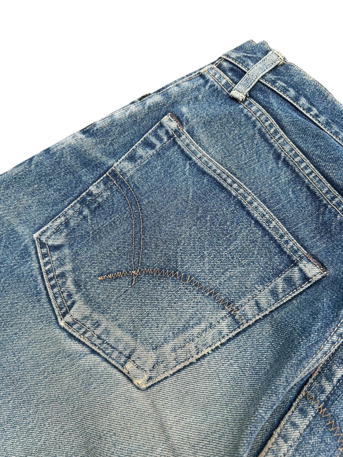 Japanese Brand × Kapital × Vintage HR.MARKET BLUE BLUE SELVEDGE Distressed Denim Jeans Size US 30 / EU 46 - 13 Thumbnail