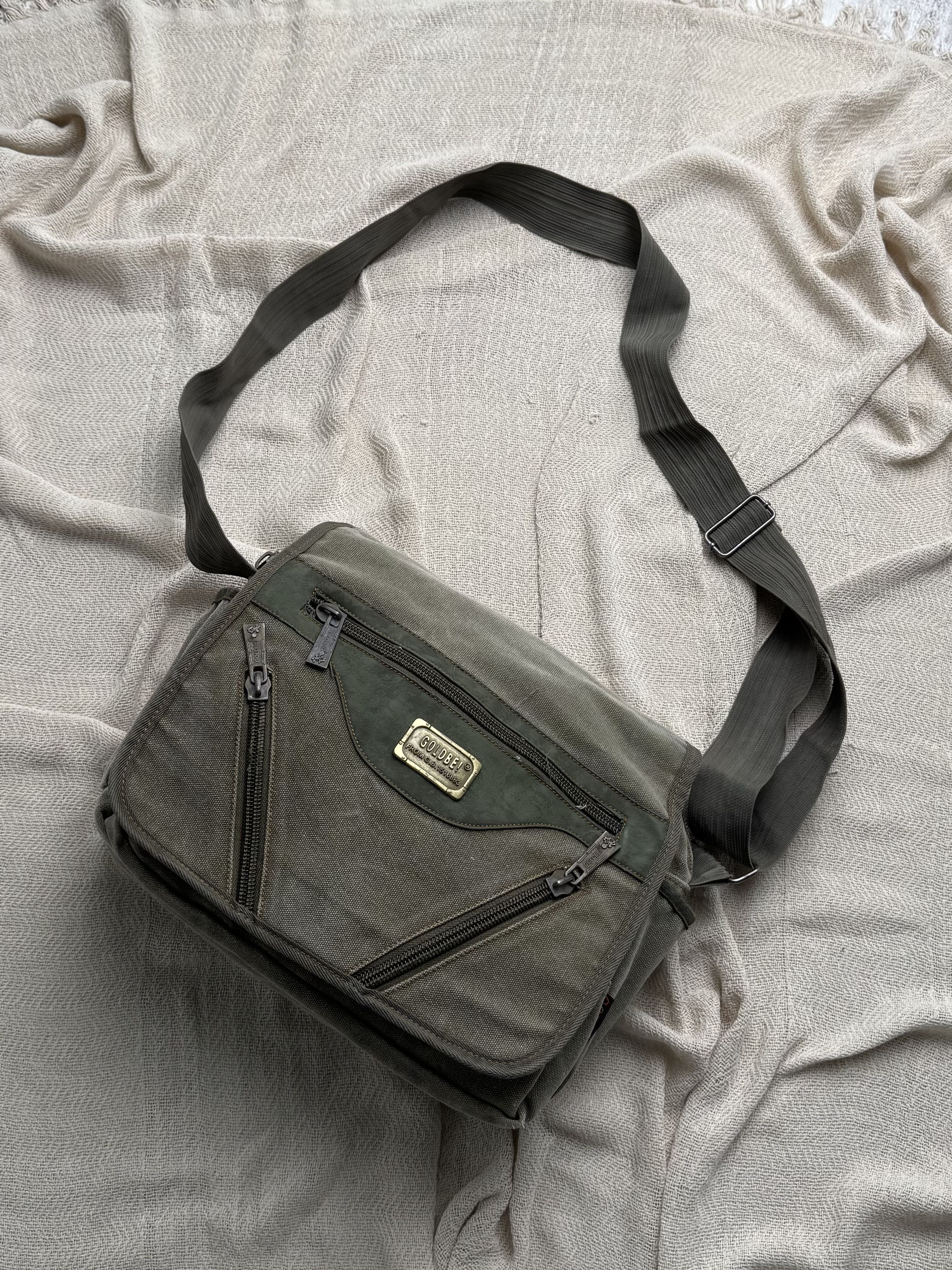 Vintage Vintage Crossbody Bag Khaki Utility Travel Shoulder Zip Size ONE SIZE - 1 Thumbnail