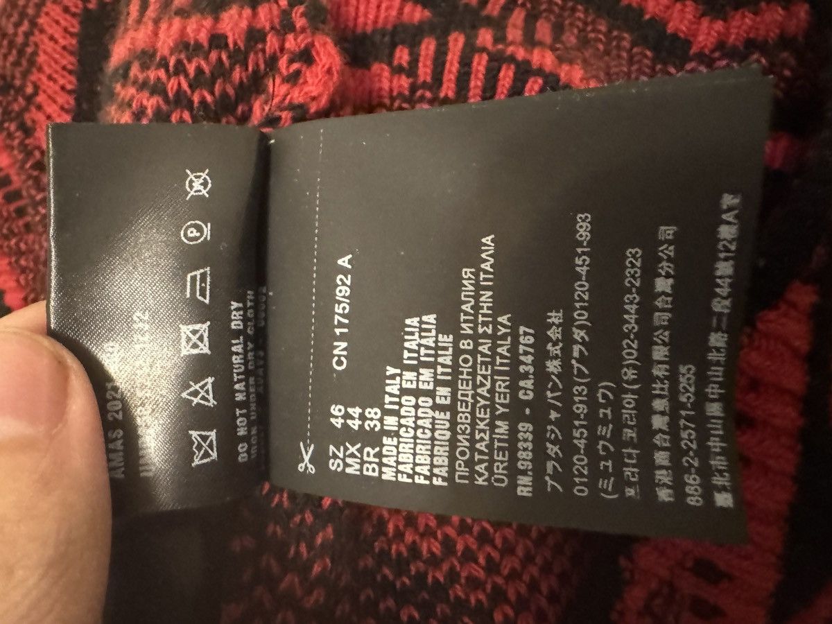 Prada × Raf Simons AW 21 cashmere red jacquard sweater Size US S / EU 44-46 / 1 - 5 Thumbnail