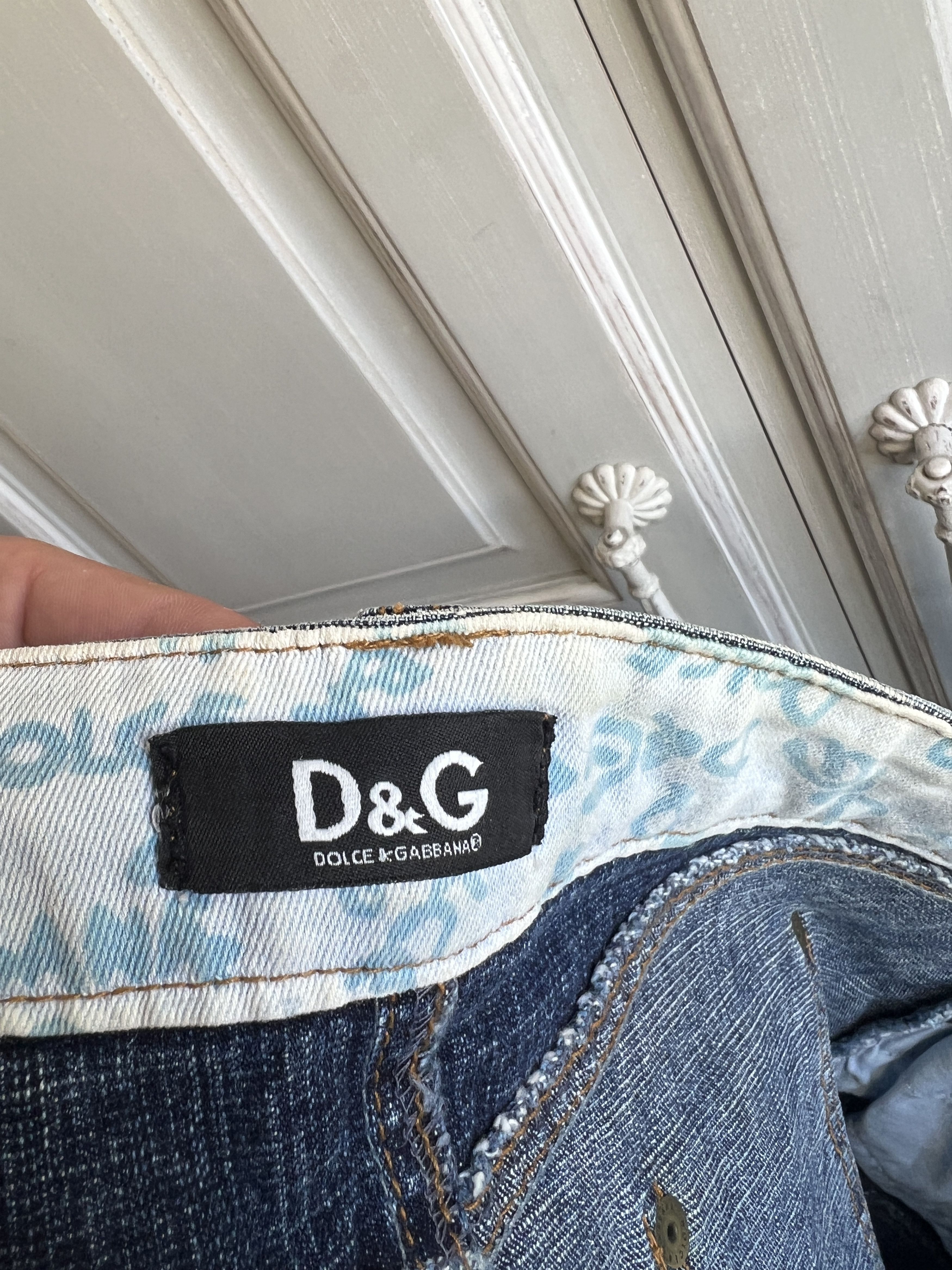 Dolce & Gabbana RARE DOLCE GABBANA LOGO DENIM DISTRESSED Y2K SKIRT Size 32" / US 10 / IT 46 - 14 Thumbnail