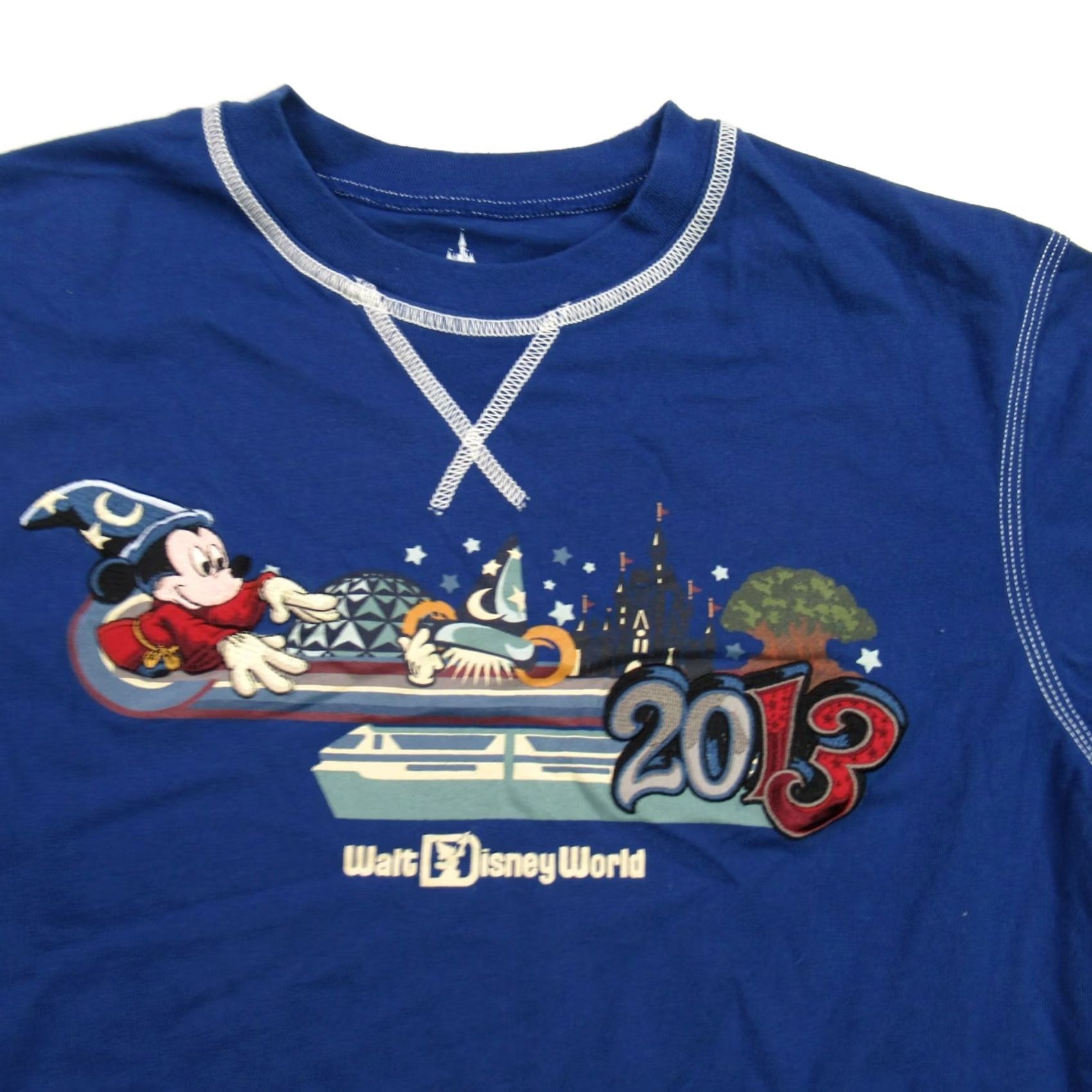 Disney Disney Mens Shirt Long Sleeve Crew Neck Lightweight Blue Cotton Blend Logo Casual (M) Size US M / EU 48-50 / 2 - 2 Thumbnail