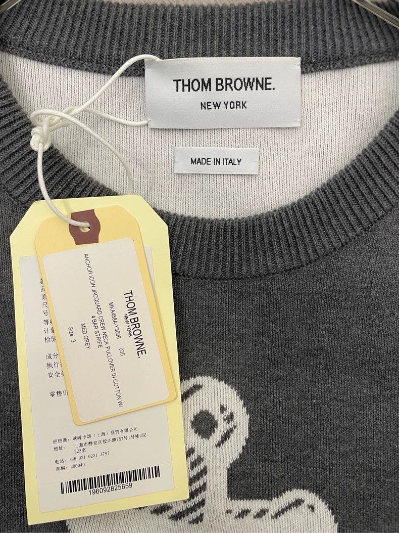 Thom Browne Thom Browne Ship anchor knitted round neck sweater Size US L / EU 52-54 / 3 - 5 Thumbnail