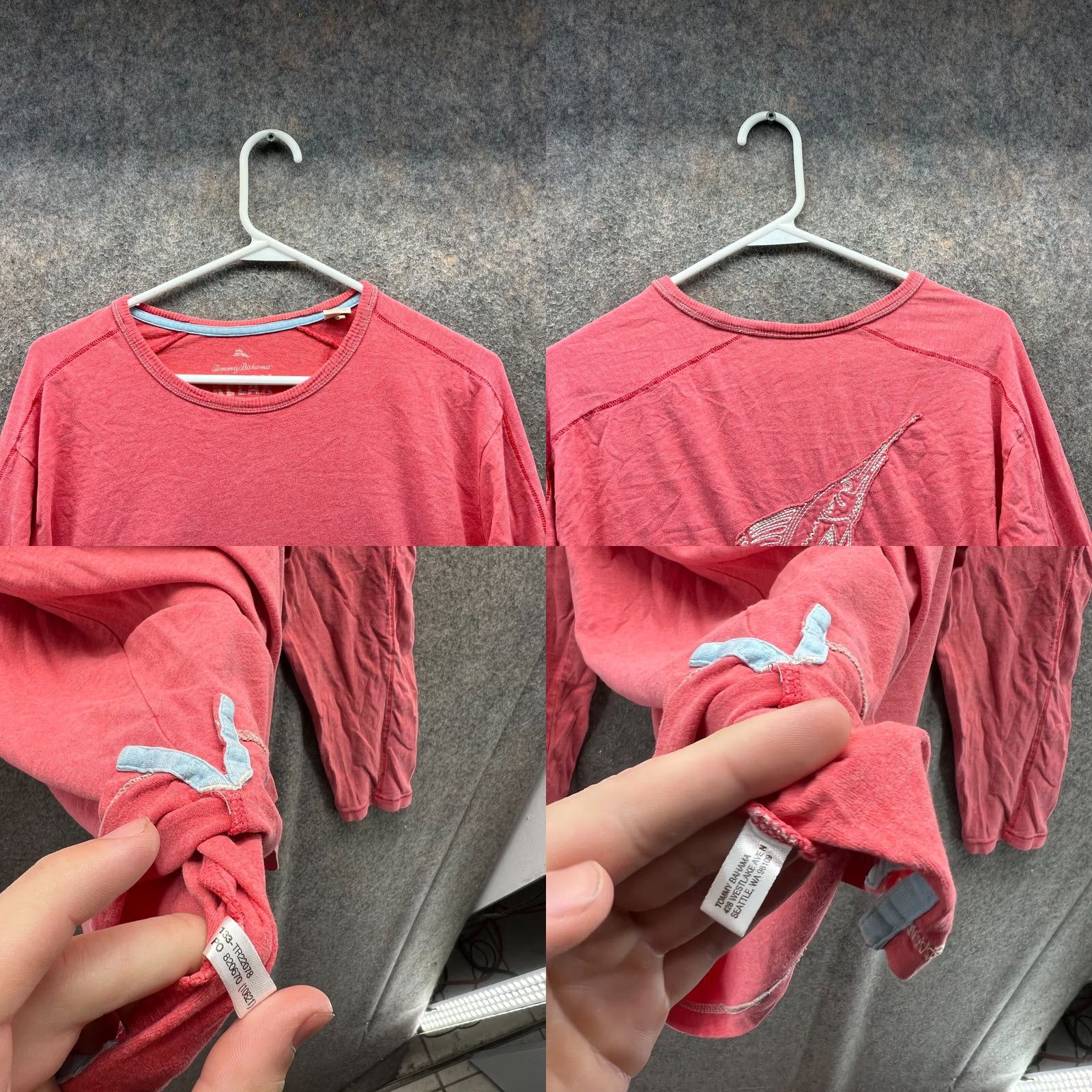 Tommy Bahama Tommy Bahama Shirt Mens Large Pink Long Sleeve Relax Crewneck Marlin Print Size US L / EU 52-54 / 3 - 8 Thumbnail