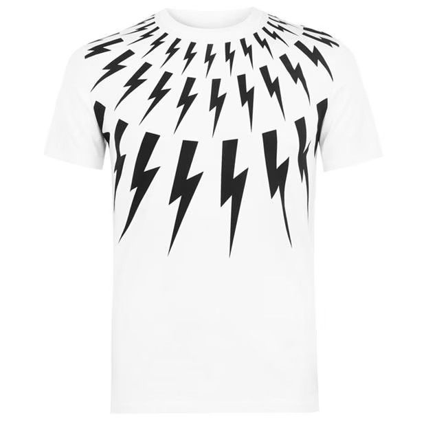 image of Neil Barrett O1G2R1Mq0424 T-Shirts In White & Black in White/Black, Men's (Size 2XL)