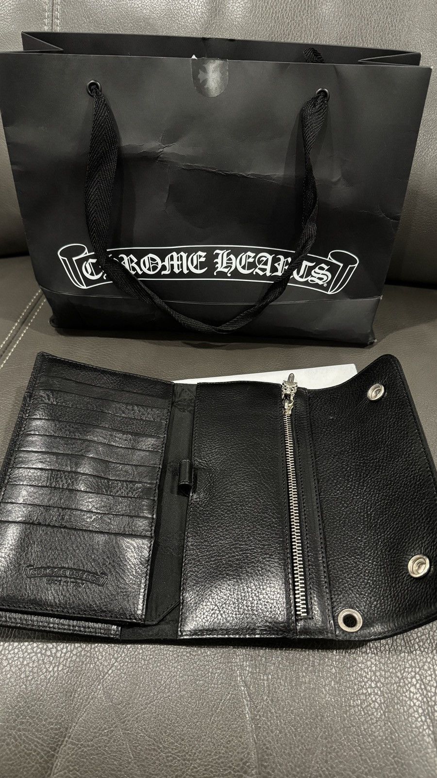 Chrome Hearts Wave Cross Ball Heavy Leather Long Wallet Size ONE SIZE - 3 Thumbnail
