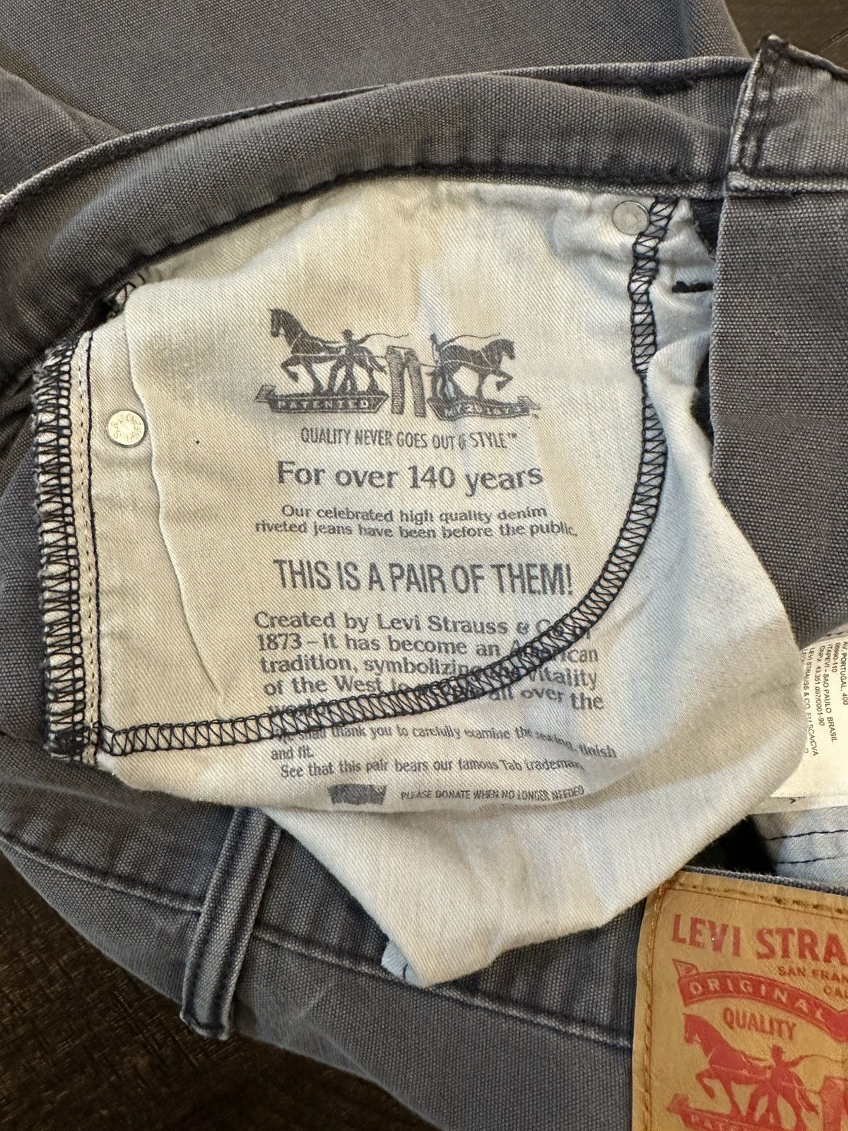 Levi's Levis 514 Men’s Gray Jeans White Tab 32x32 Measures 32x31 Size US 32 / EU 48 - 9 Thumbnail
