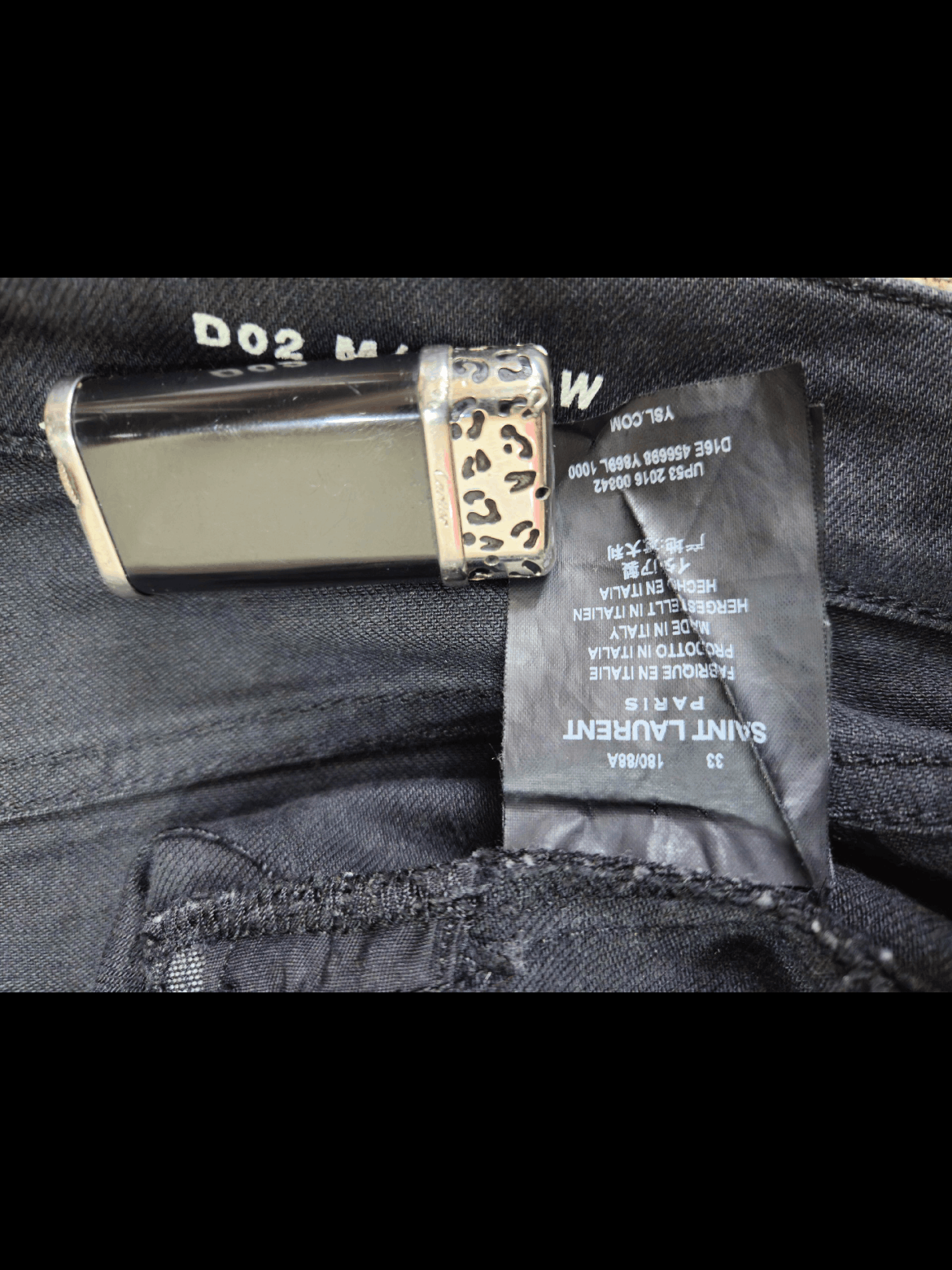 Saint Laurent Paris Saint Laurent Paris Leather Joint D02 Denim Size US 33 - 6 Thumbnail