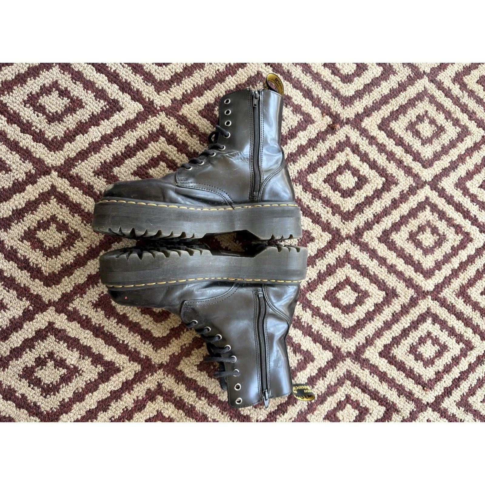 Dr. Martens Dr. Martens Sneaker High Top Leather Platform Black US 8 Men’s Leather Outsole Core Casual Size US M / EU 48-50 / 2 - 4 Thumbnail