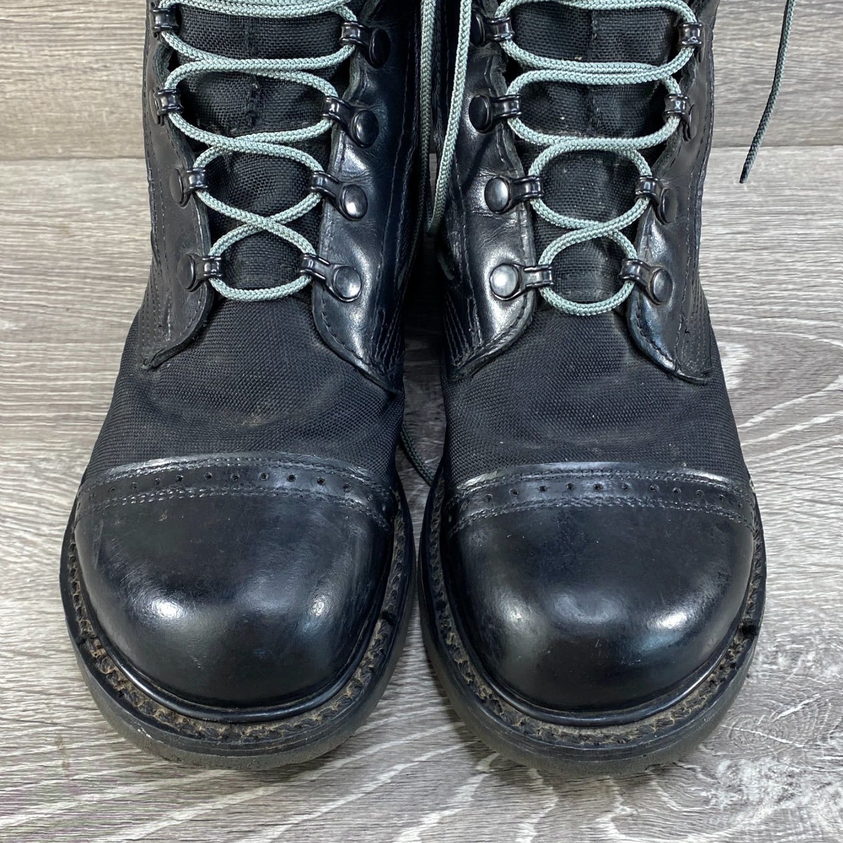 Vintage Corcoran Black Leather Military Jump Boots 8 Combat Punk Paratrooper Grunge USA Mens Boot Size US 8 / EU 41 - 4 Thumbnail