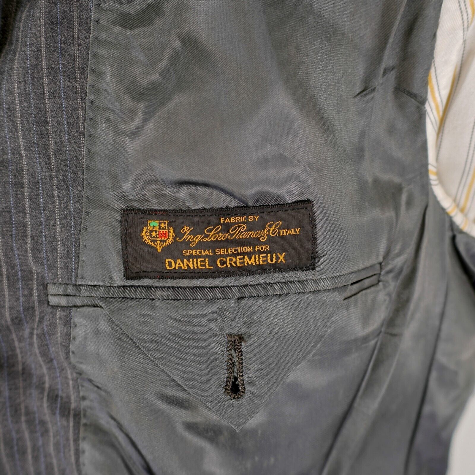 Loro Piana Loro Piana Cremieux Wool Gray Blue Striped 3 Button Suit Jac Size 44L - 9 Thumbnail